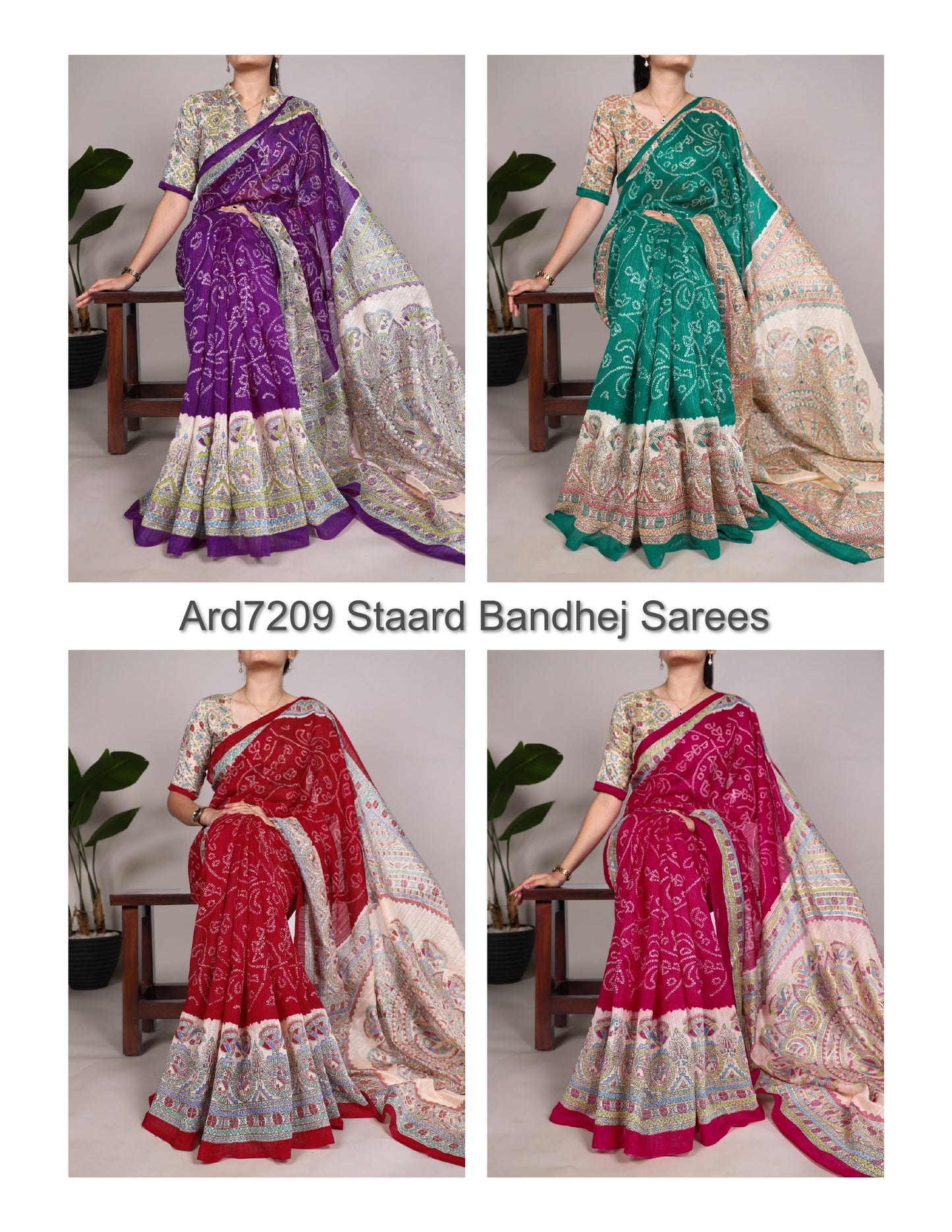 Ard7209 Staard Bandhej Sarees