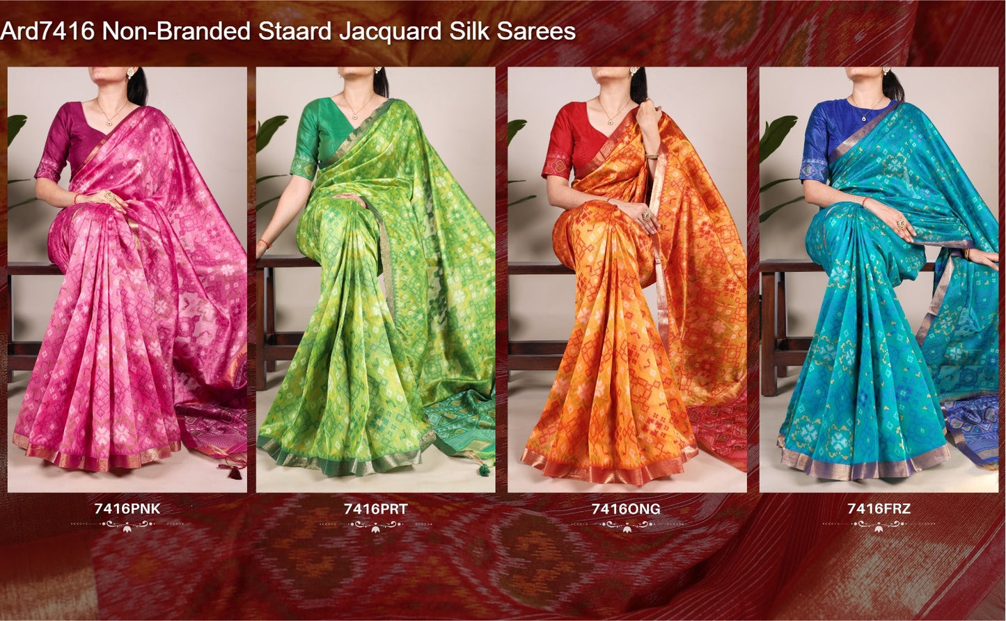 Ard7416 Non-Branded Staard Jacquard Silk Sarees
