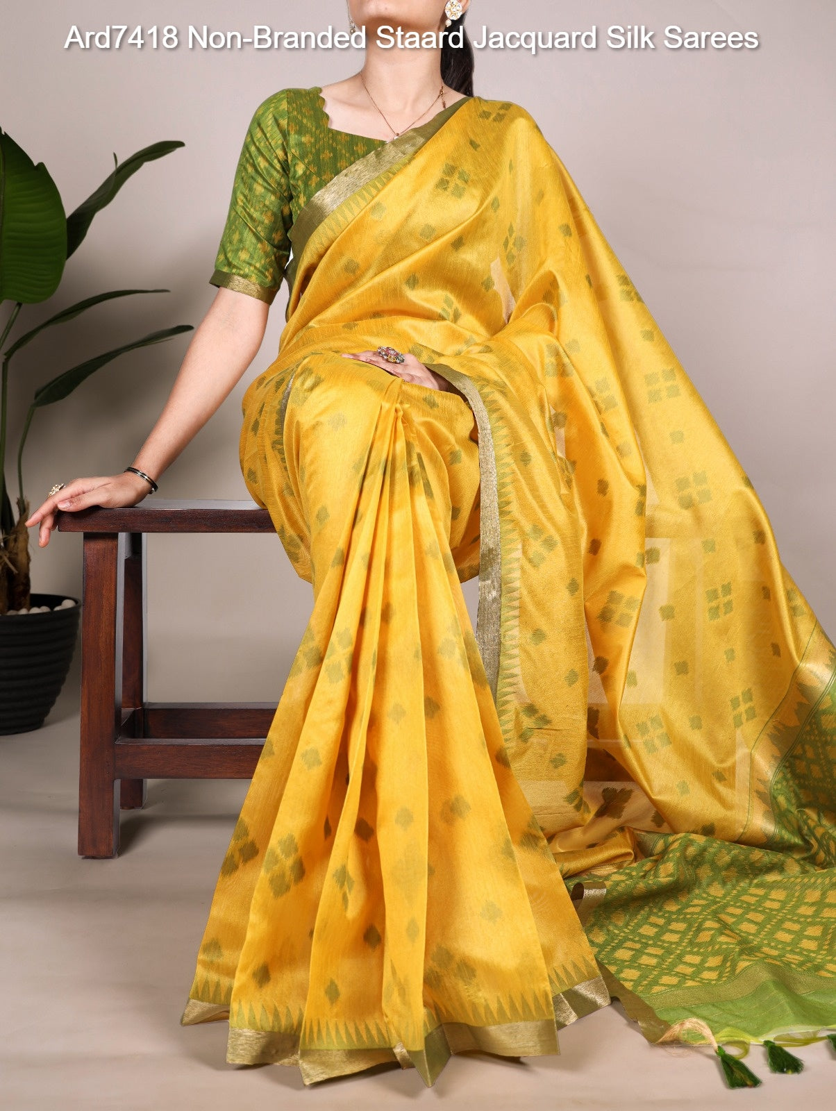 Ard7418 Non-Branded Staard Jacquard Silk Sarees