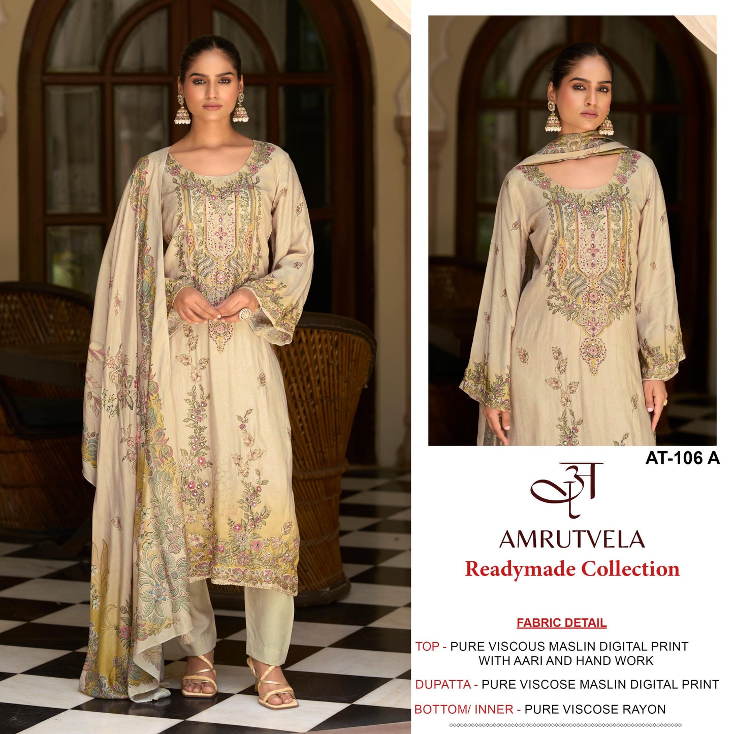 At-106 A Amrutvela Printed Karachi Unstitched Suits