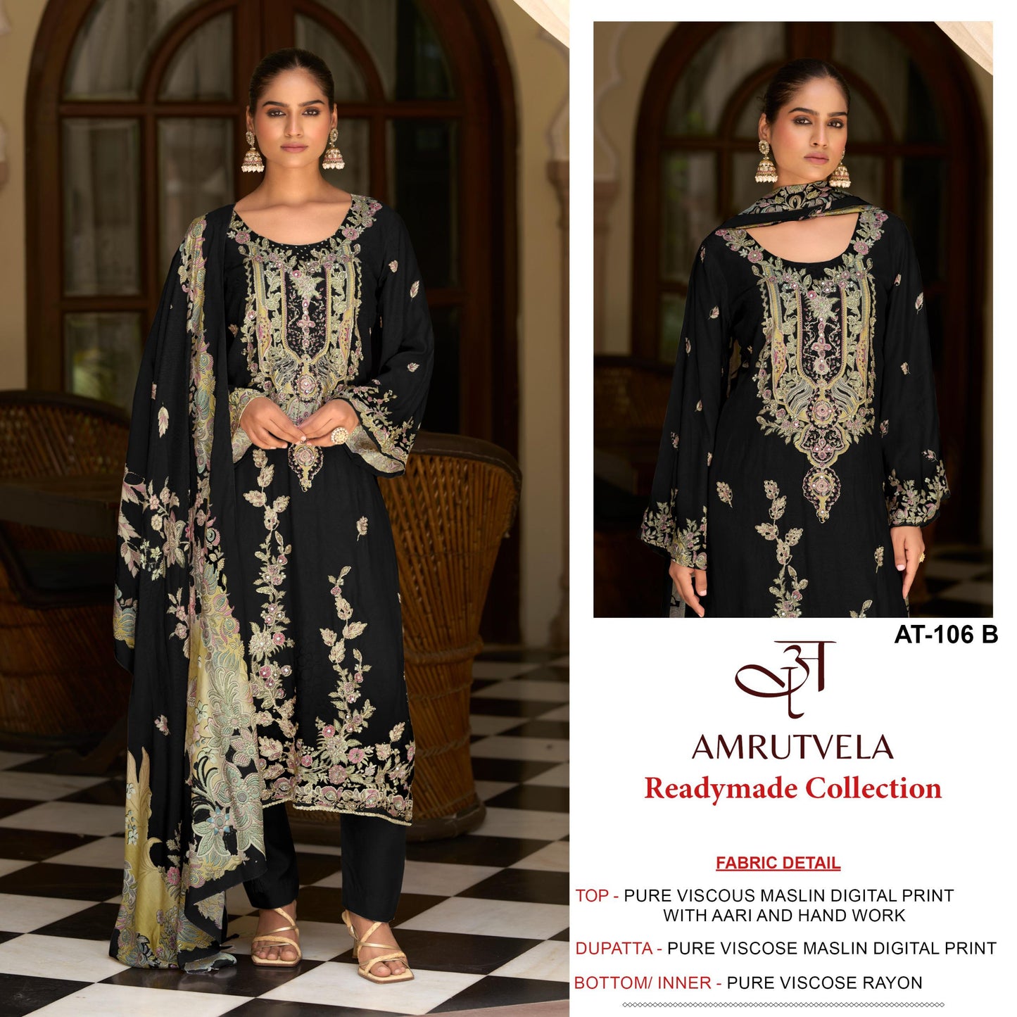 At-106 B Amrutvela Printed Karachi Unstitched Suits