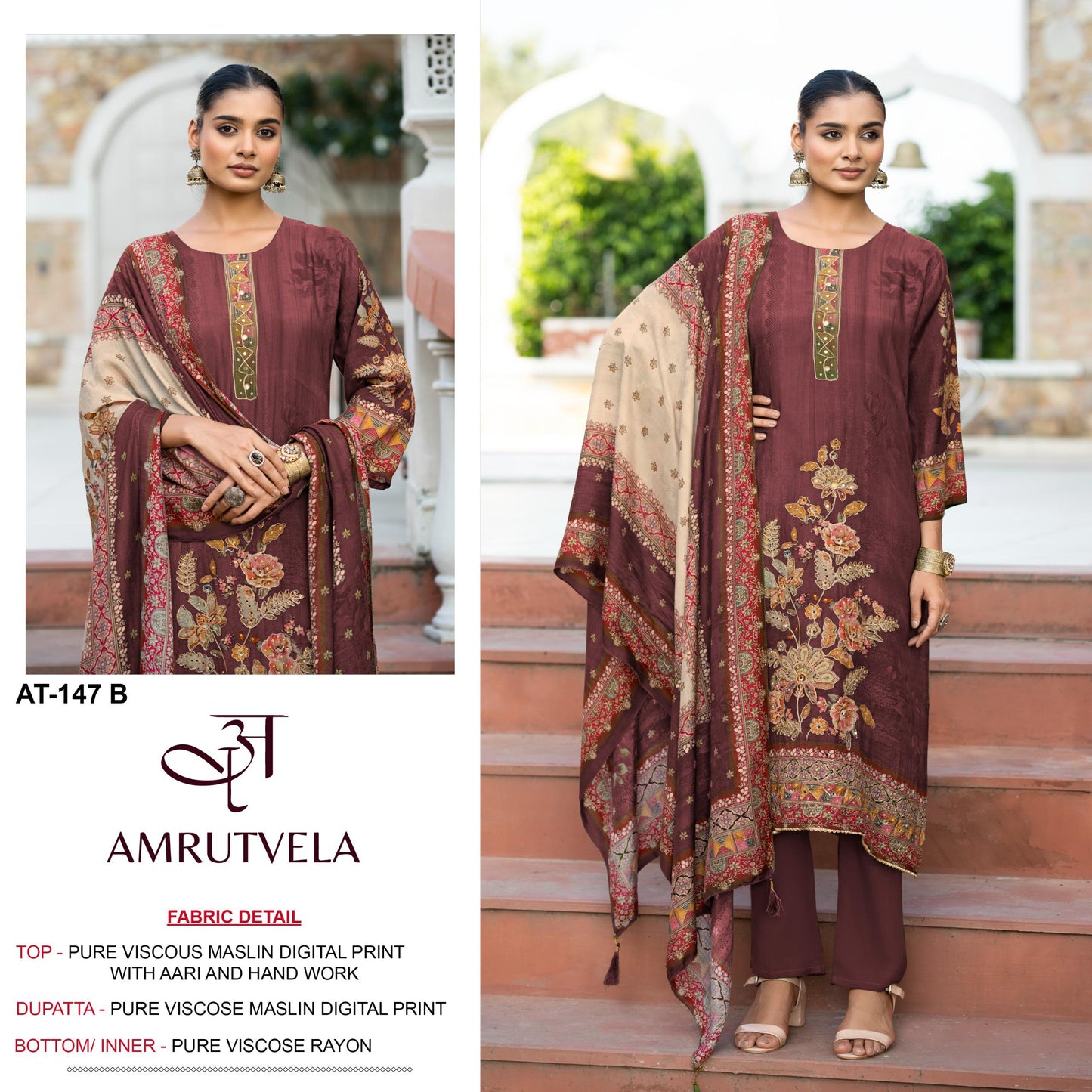 At-147-B Amrutvela Pure Viscose Pakistani Salwar Suits