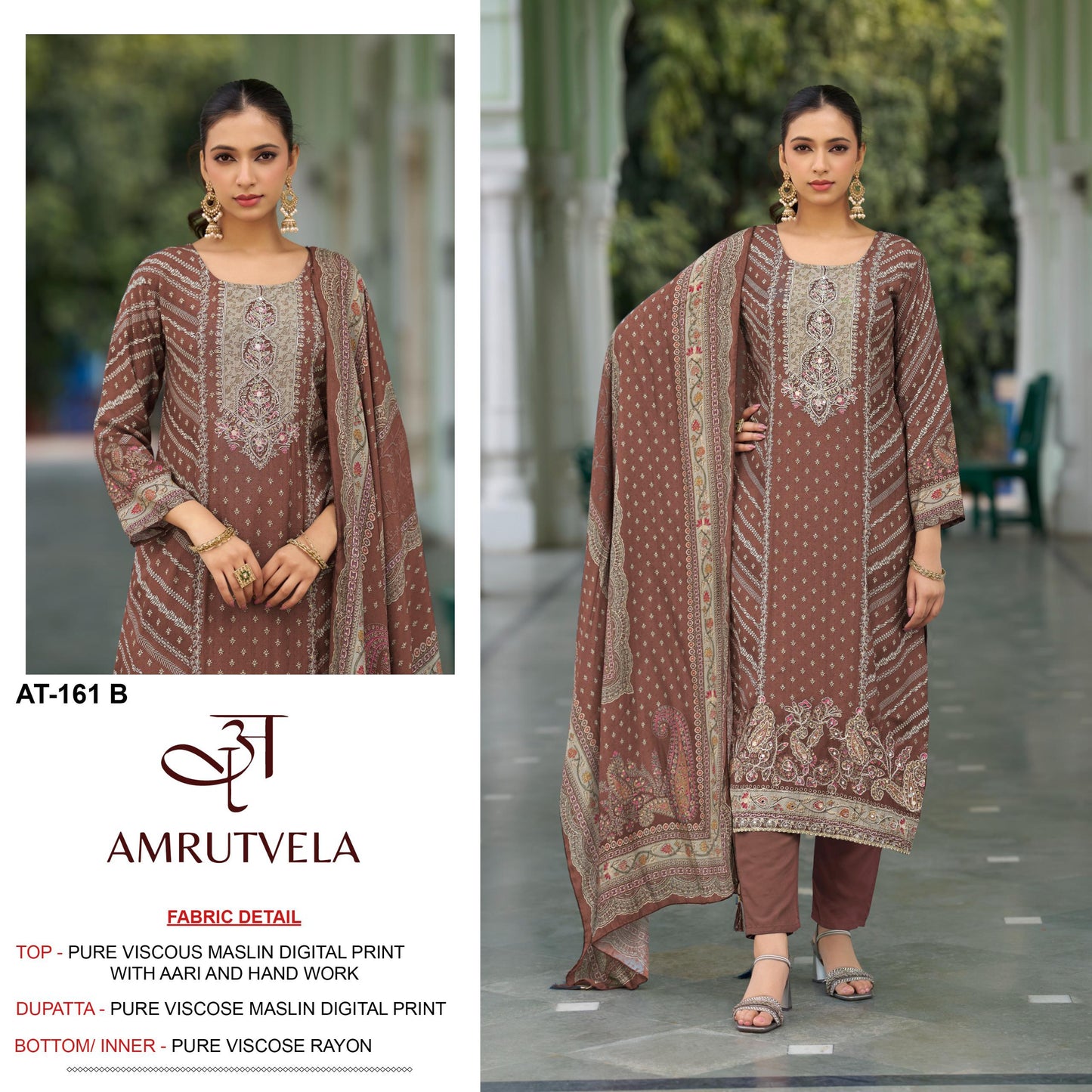 At-161-B Amrutvela Pure Viscose Pakistani Salwar Suits