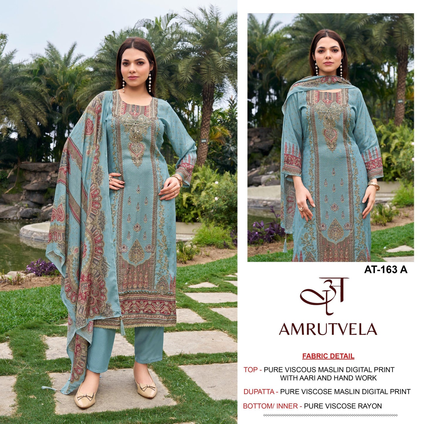 At-163-A Amrutvela Pure Viscose Pakistani Salwar Suits