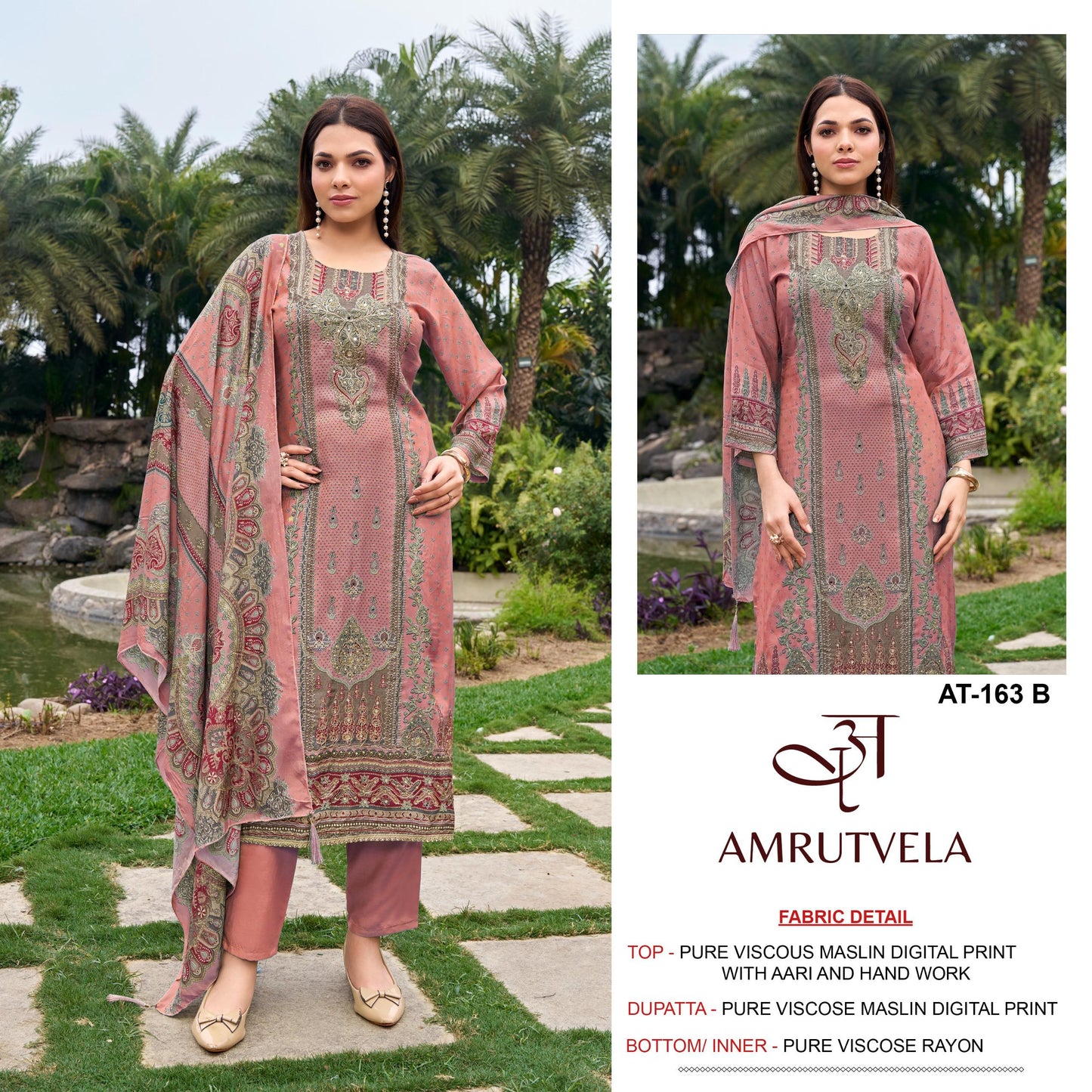 At-163-B Amrutvela Pure Viscose Pakistani Salwar Suits
