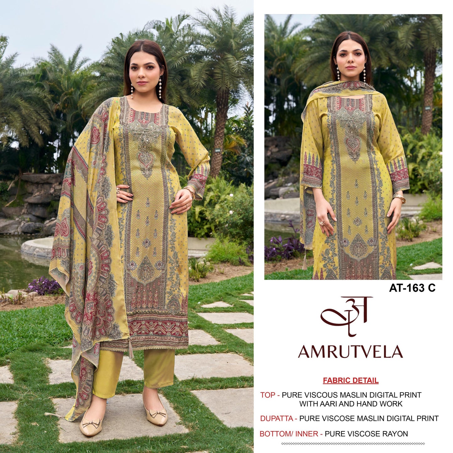 At-163-C Amrutvela Pure Viscose Pakistani Salwar Suits