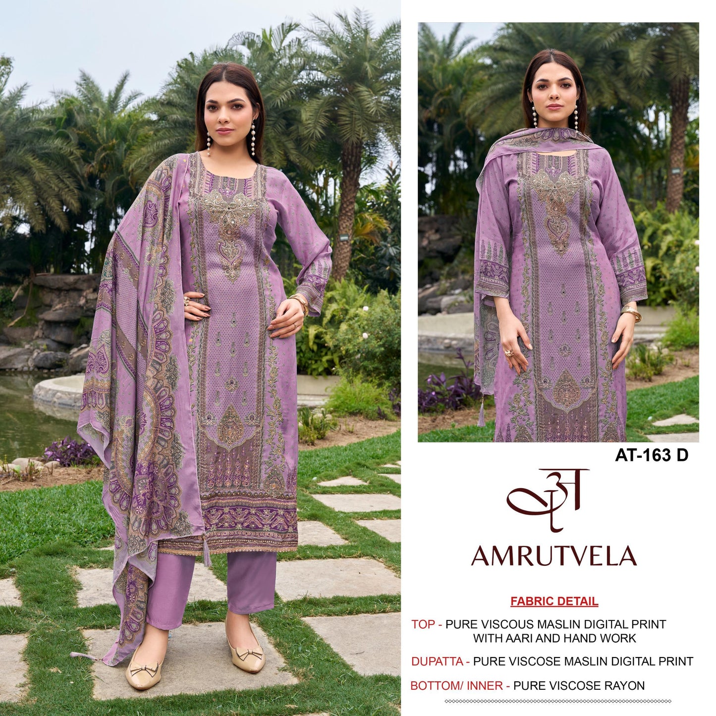 At-163-D Amrutvela Pure Viscose Pakistani Salwar Suits