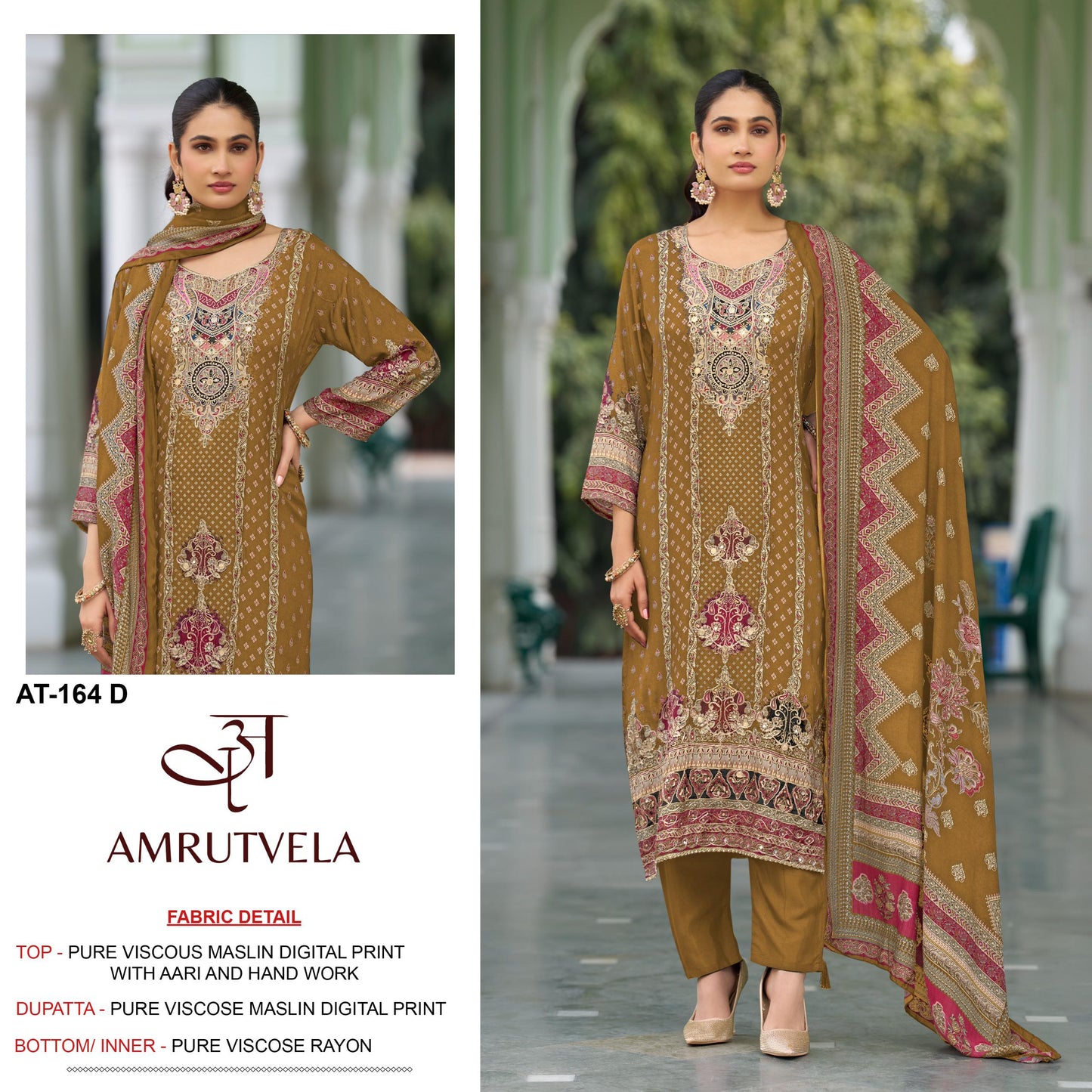 At-164-D Amrutvela Viscose Muslin Pakistani Salwar Suits