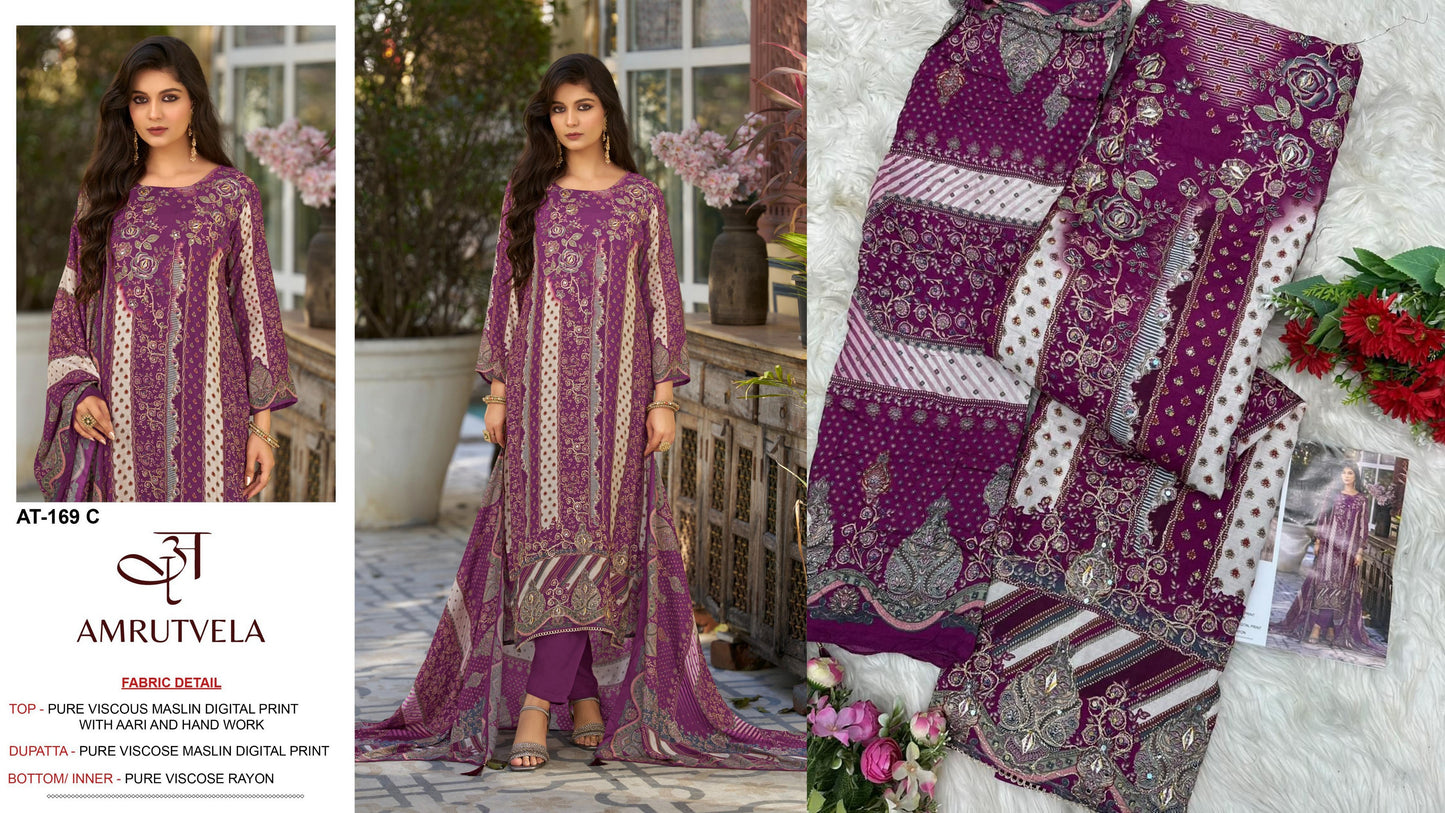 At-170-C Amrutvela Pure Viscose Pakistani Salwar Suits