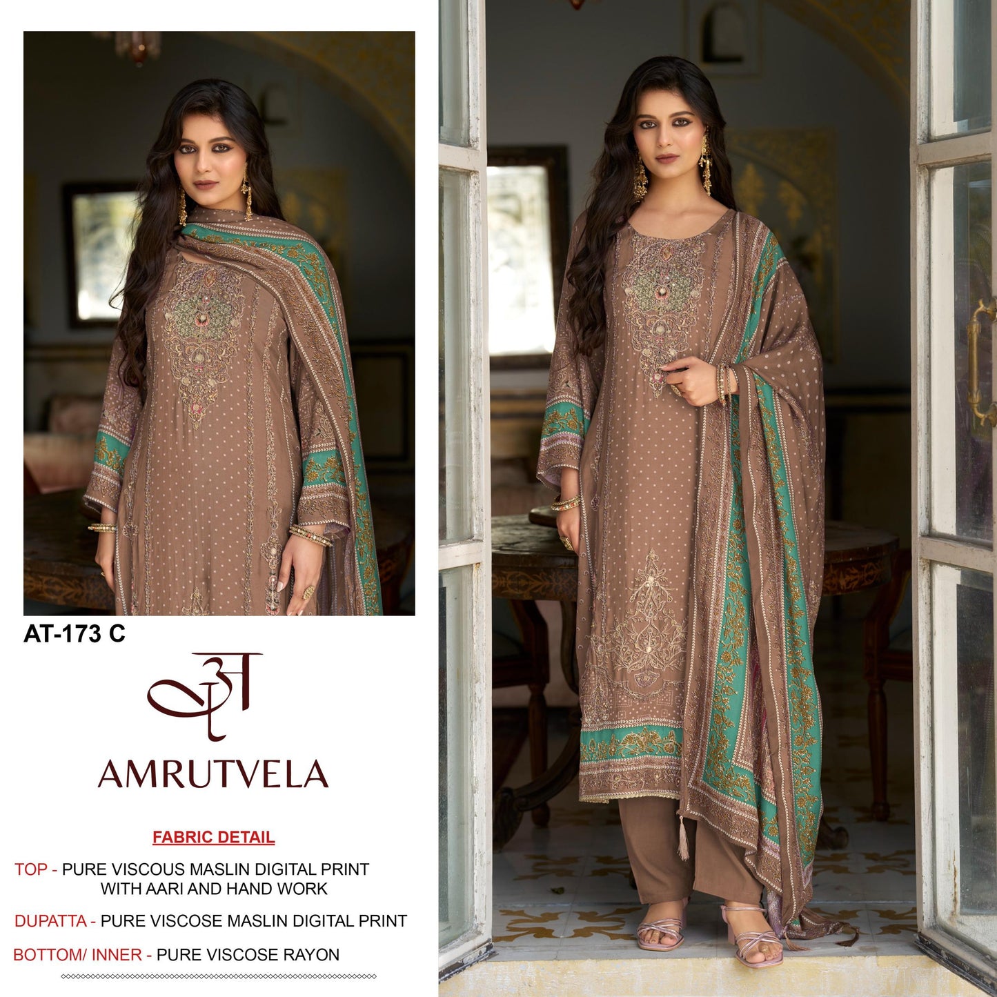 At-173-C Amrutvela Pure Viscose Pakistani Salwar Suits