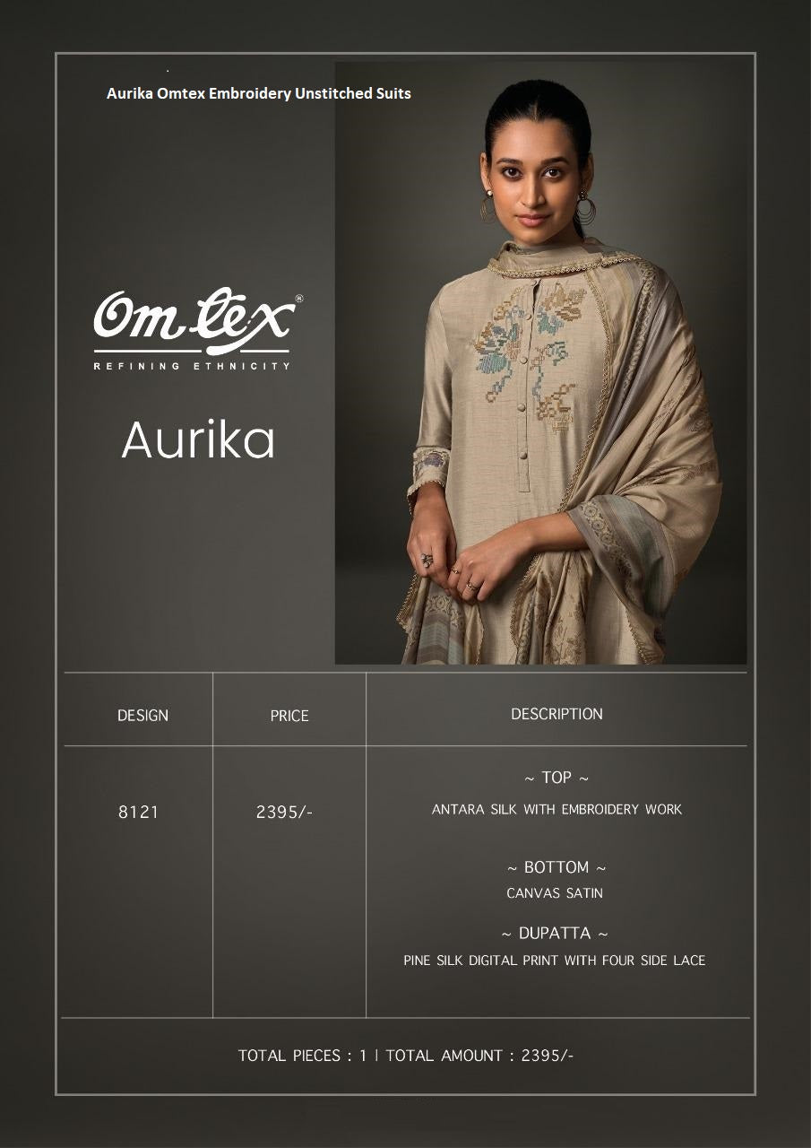 Aurika Omtex Embroidery Unstitched Suits