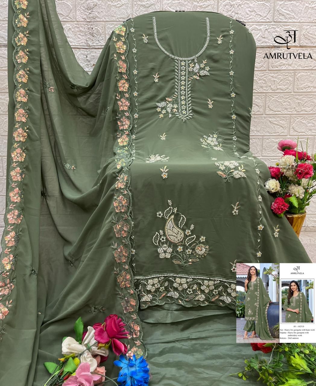 Av-1025-D Amrutvela Fox Georgette Pakistani Salwar Suits
