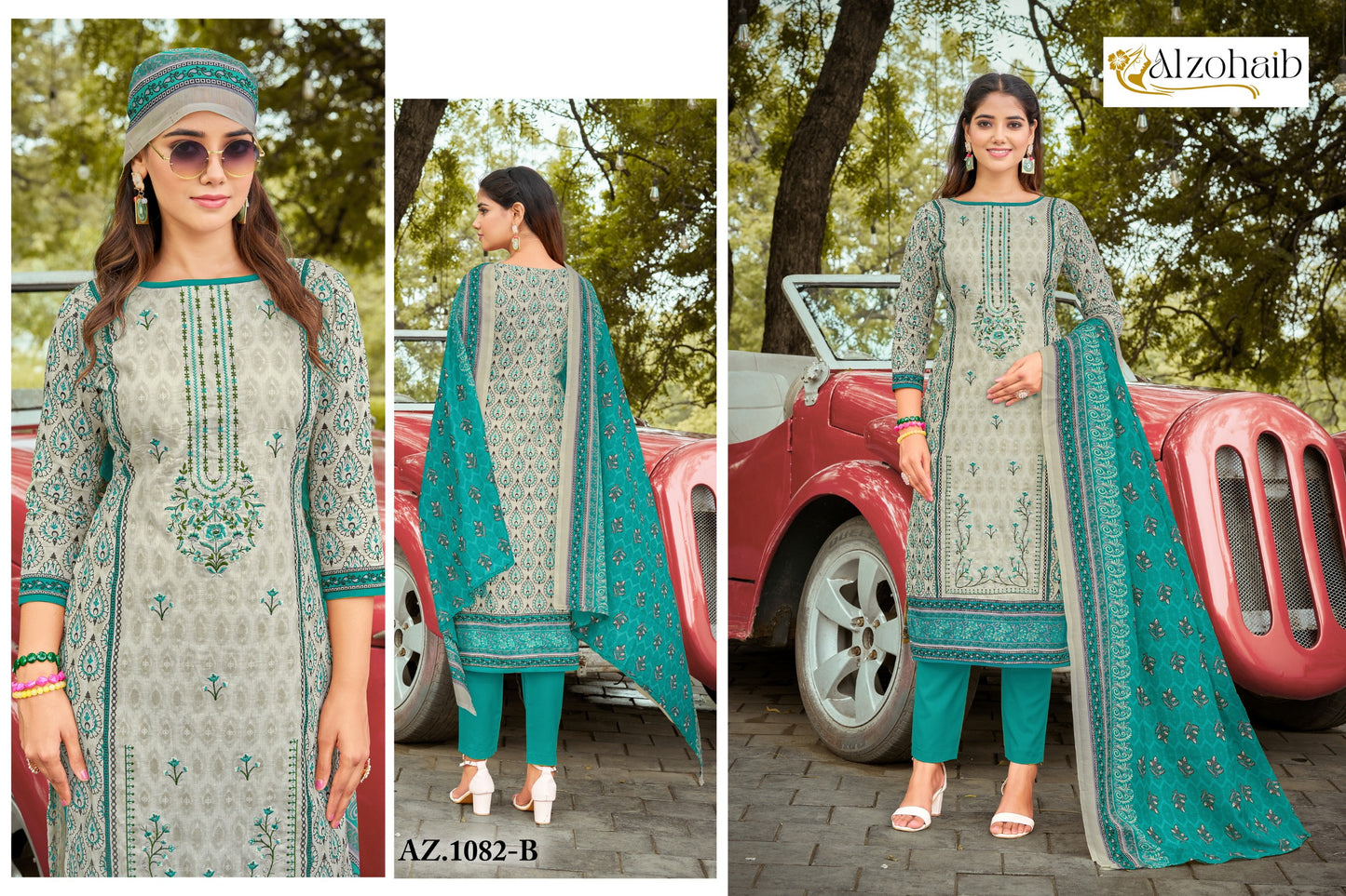 Az-1082-B Sarra Vol-1 Al Zohaib Printed Karachi Unstitched Suits