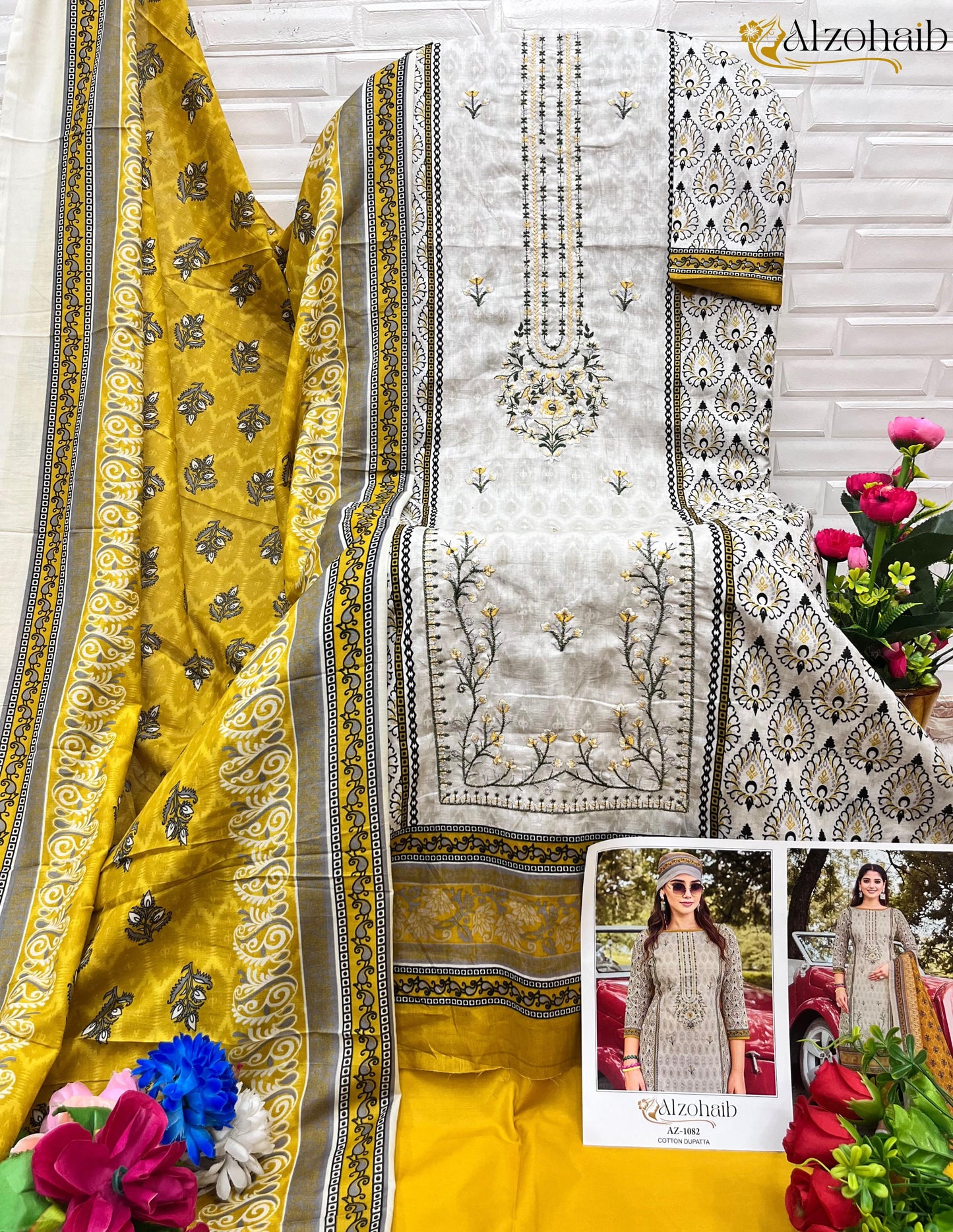 Az-1082 Al Zohaib Cotton Pakistani Salwar Suits