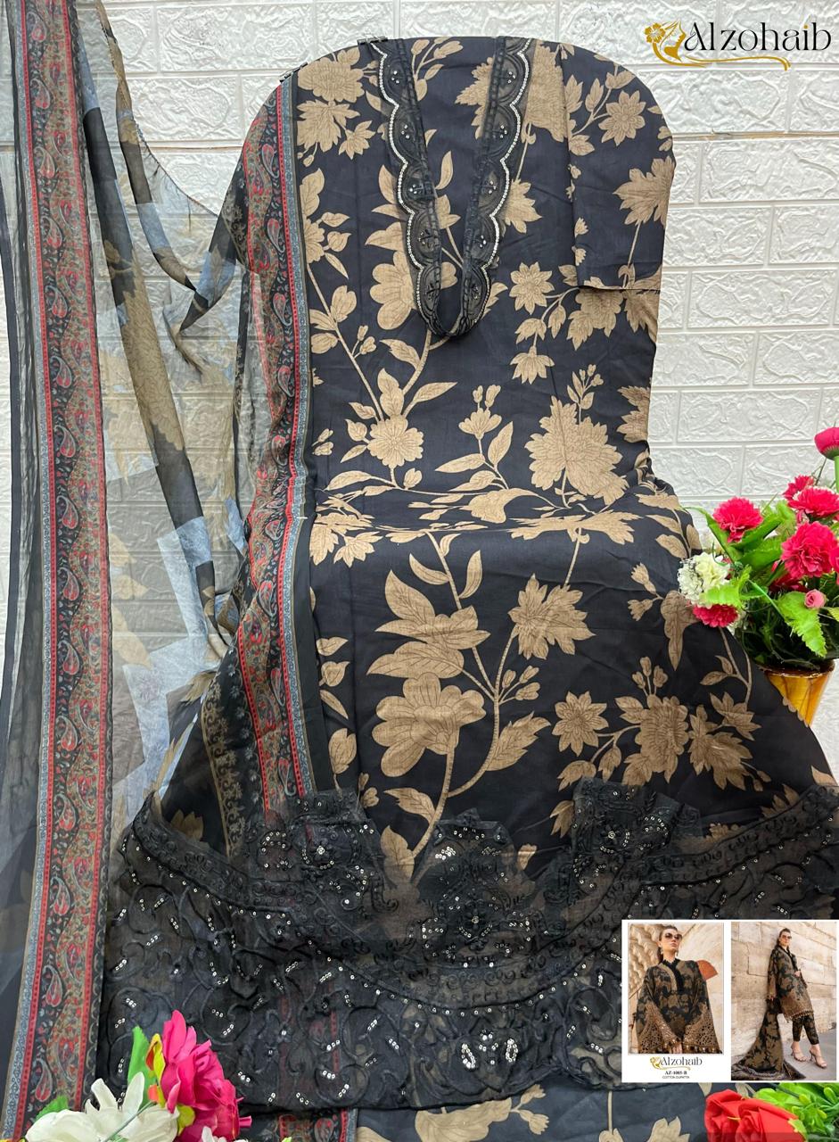 Az-1085B Al Zohaib Pure Cotton Pakistani Salwar Suits