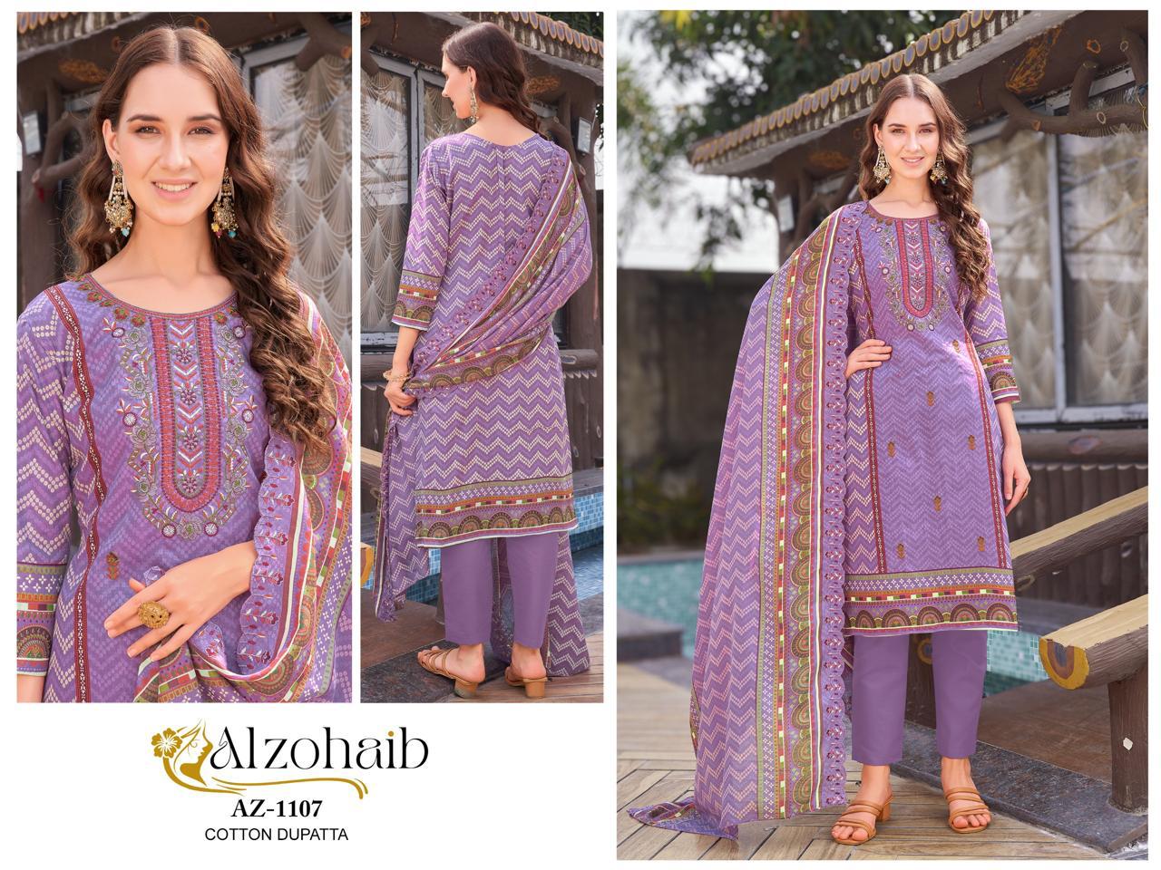 Az-1107 Al Zohaib Emboridery Pakistani Salwar Suits