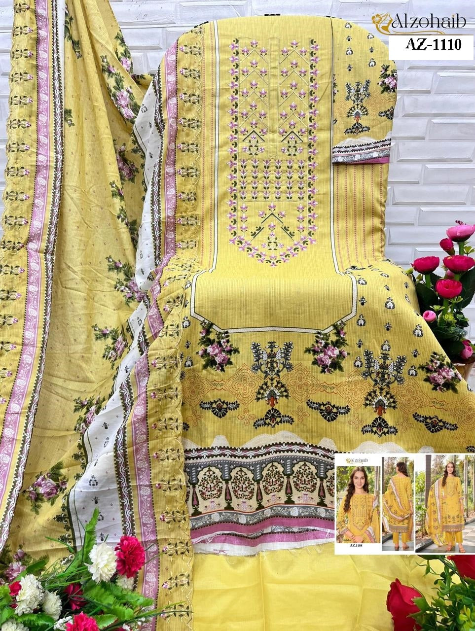 Az-1110 Al Zohaib Emboridery Pakistani Salwar Suits