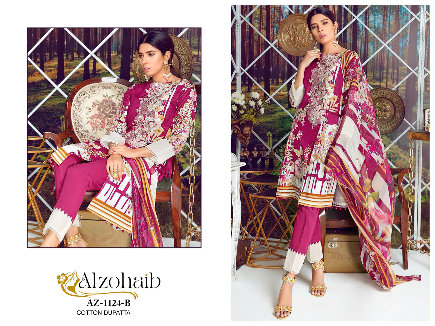 Az-1124B Al Zohaib Patch Pakistani Salwar Suits
