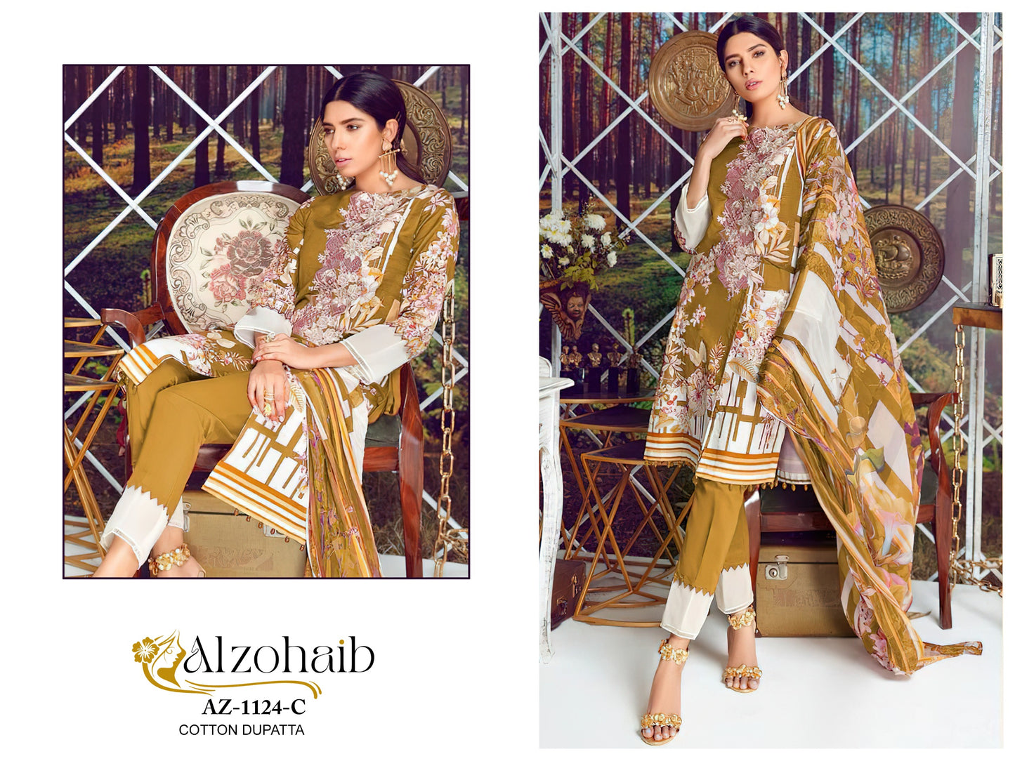 Az-1124C Al Zohaib Patch Pakistani Salwar Suits