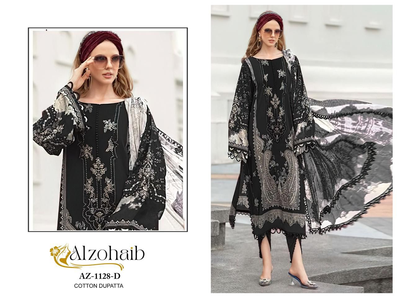 Az-1128-D Al Zohaib Embroidery Pakistani Patch Suits