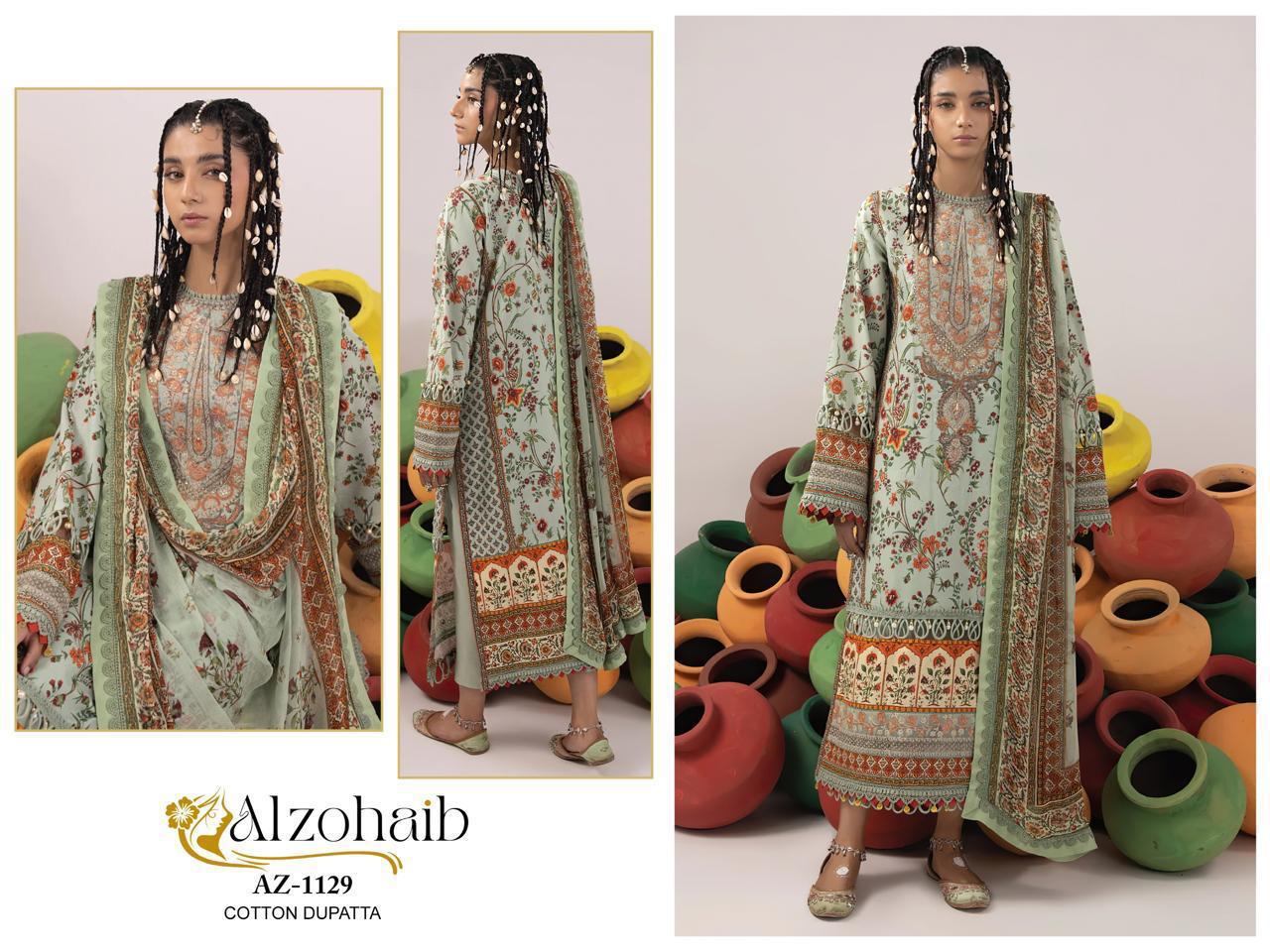 Az-1129 Al Zohaib Print Pakistani Salwar Suits