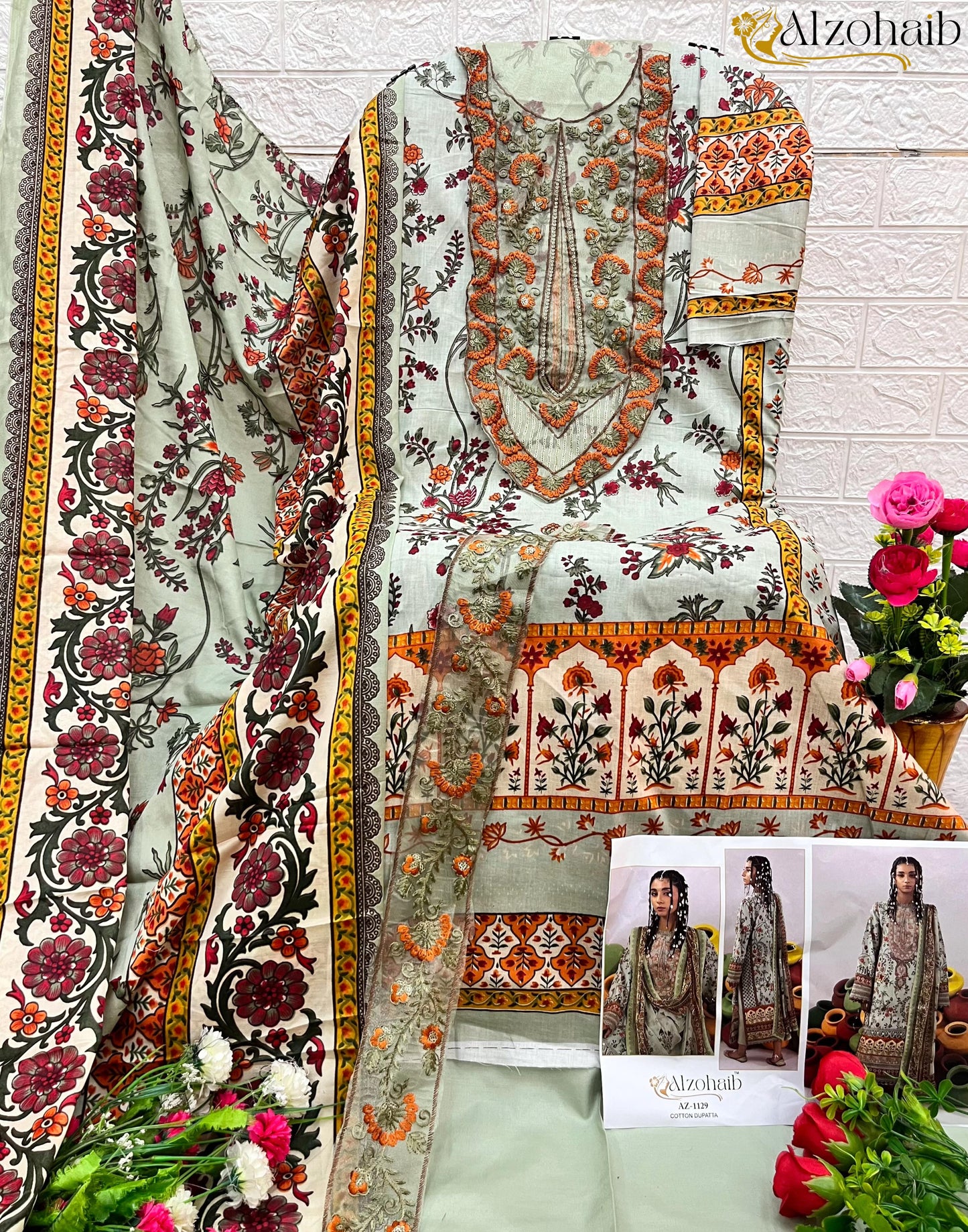 Az-1129 Al Zohaib Print Pakistani Salwar Suits