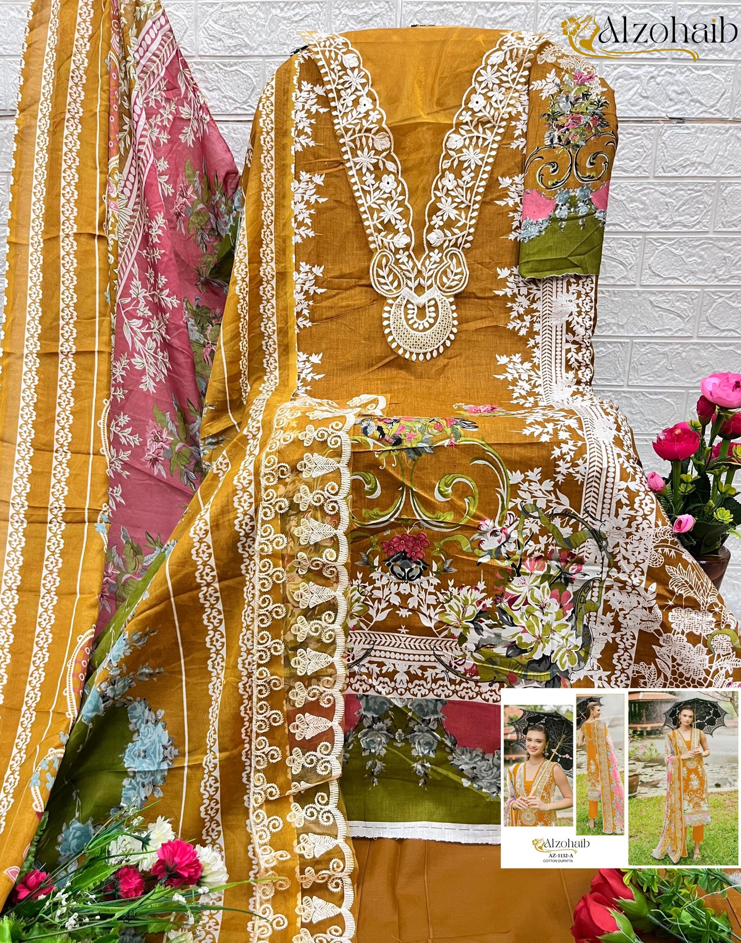 Az-1132A Al Zohaib Print Pakistani Salwar Suits
