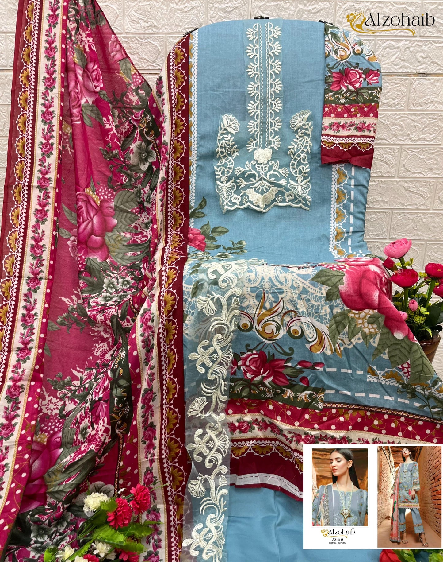 Az-1145 Al Zohaib Print Pakistani Salwar Suits