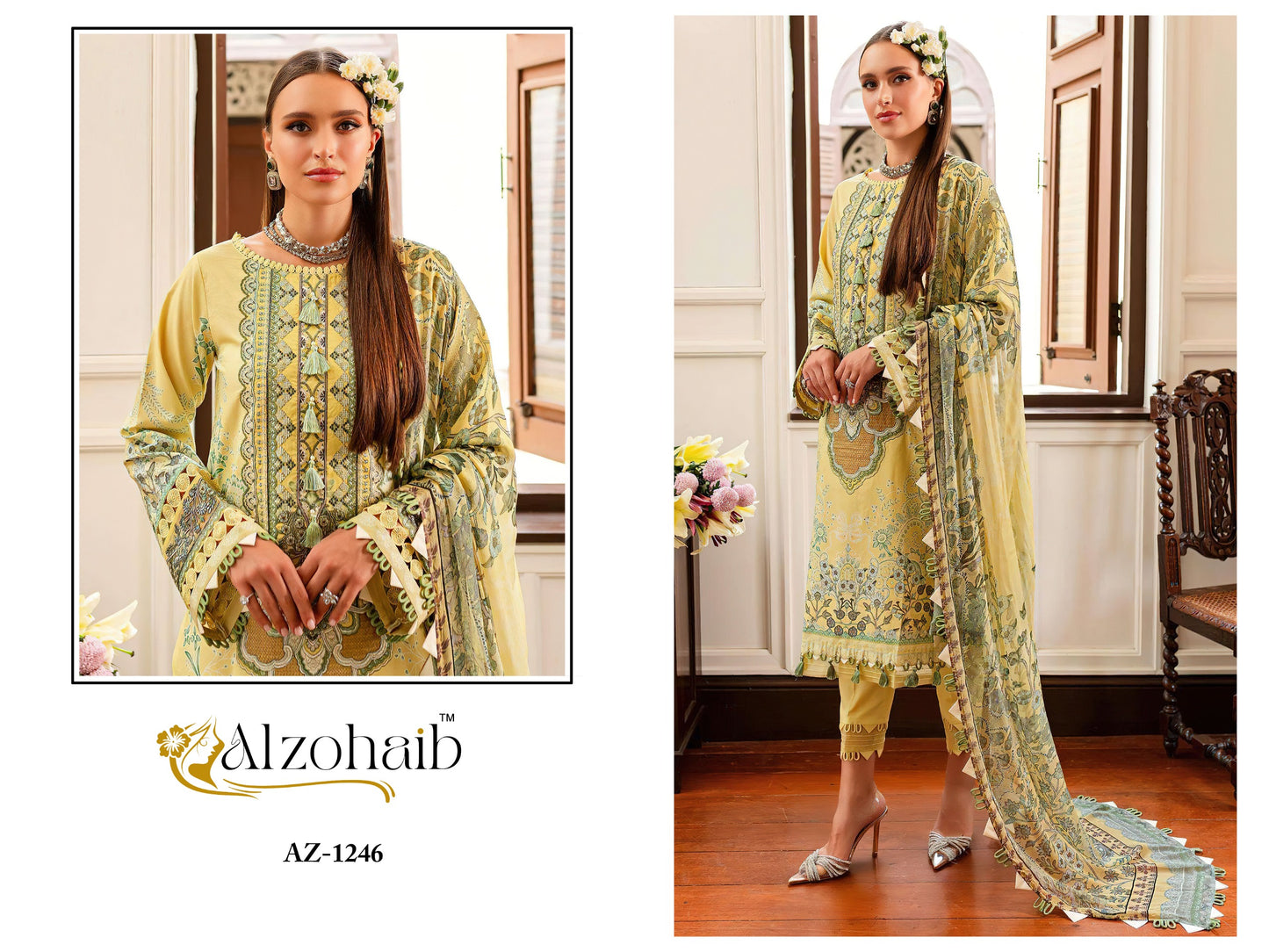 Az-1146 Al Zohaib Emroidery Pakistani Patch Suits