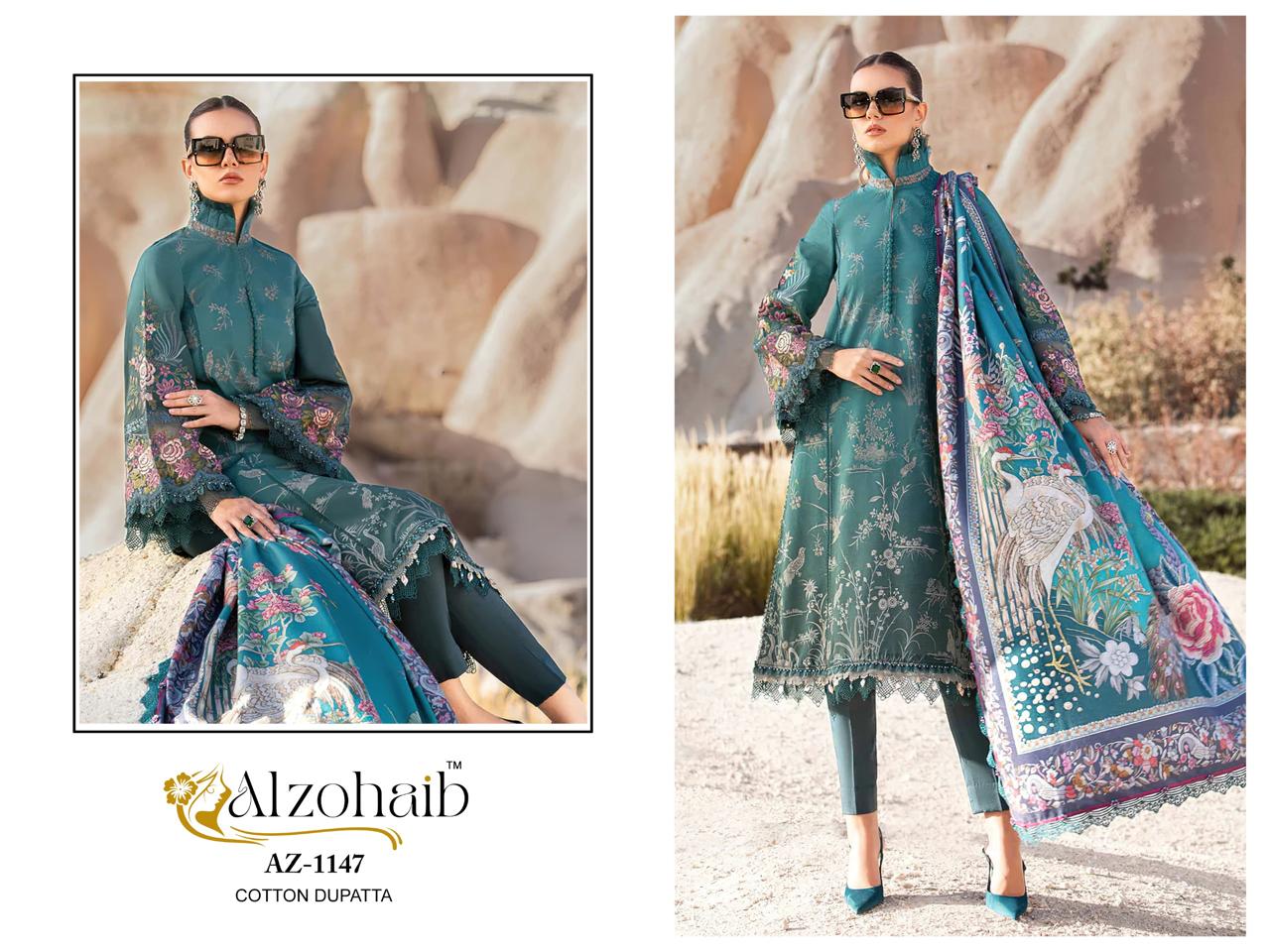 Az-1147 Al Zohaib Pure Cotton Pakistani Salwar Suits