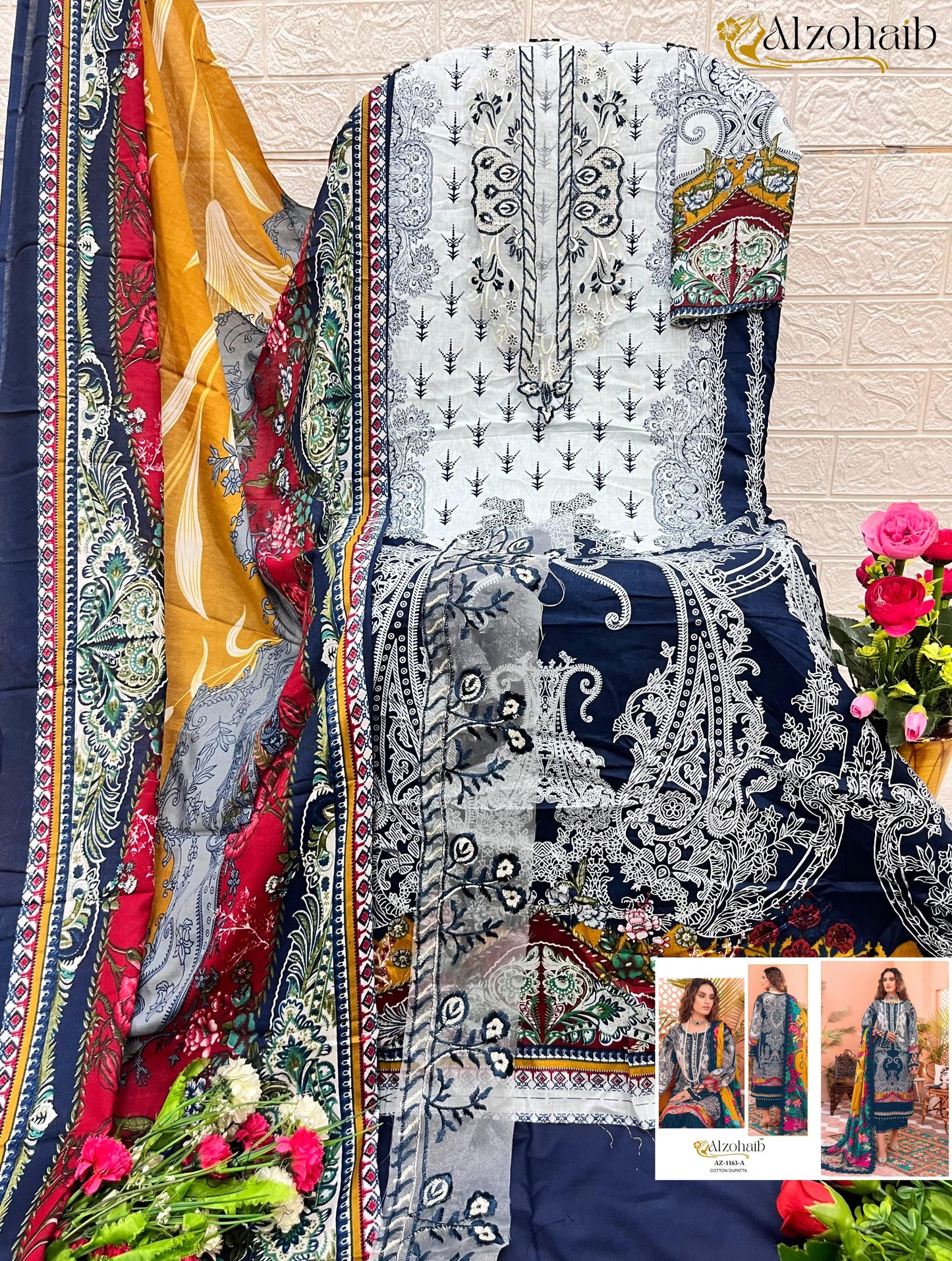 Az-1163A Al Zohaib Print Pakistani Salwar Suits
