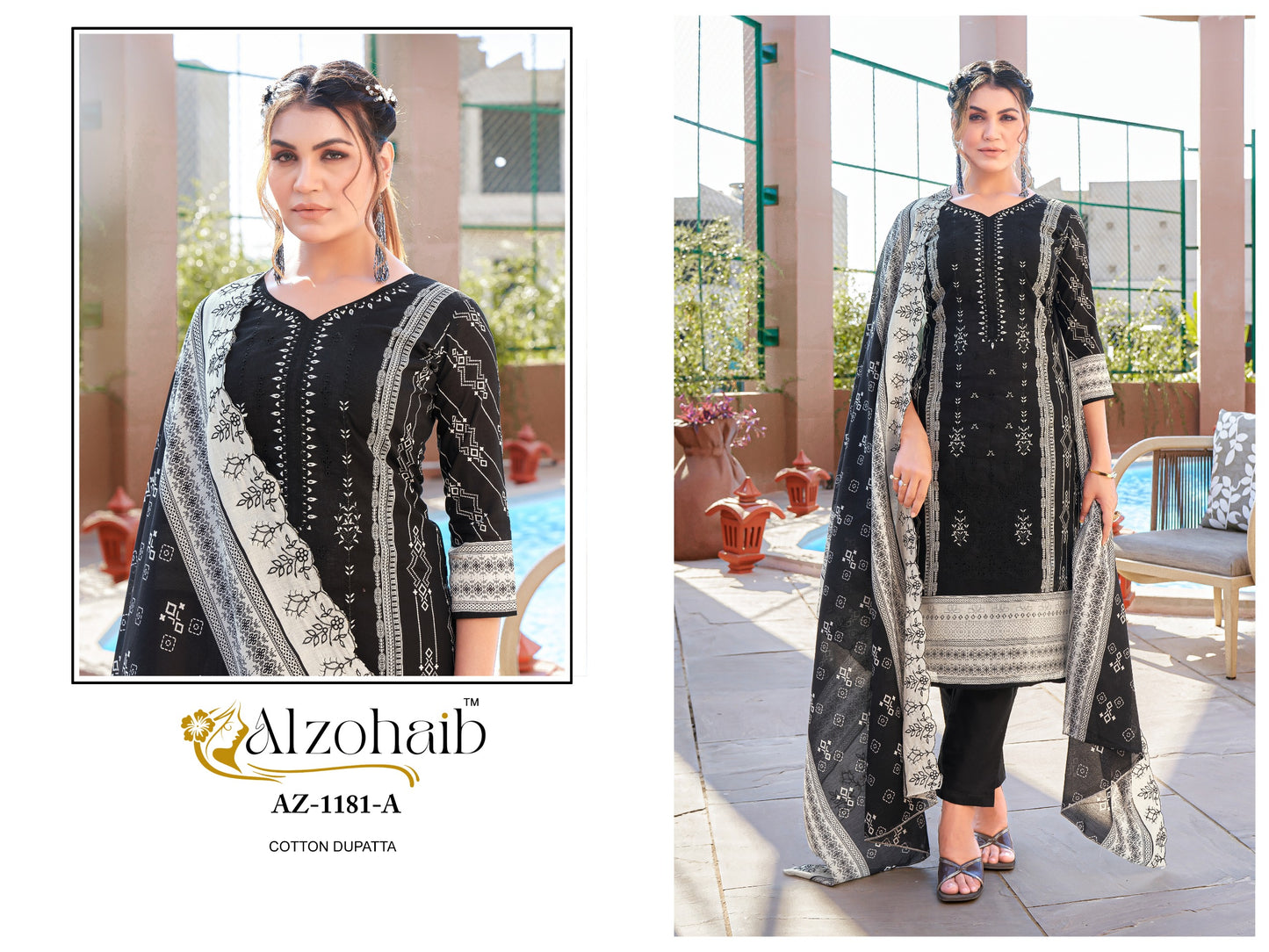 Az-1181-A Al Zohaib Printed Pakistani Salwar Suits