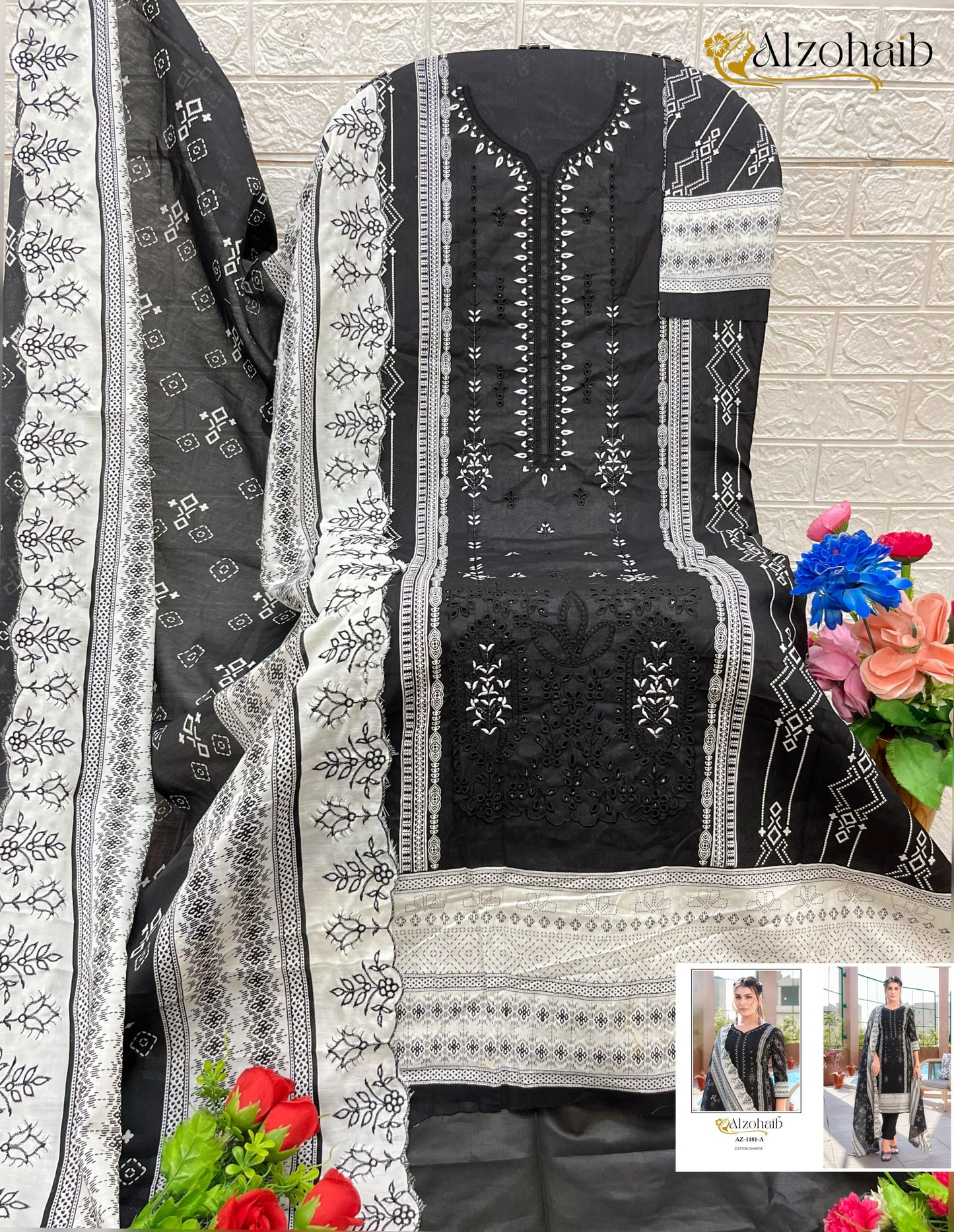 Az-1181-A Al Zohaib Printed Pakistani Salwar Suits