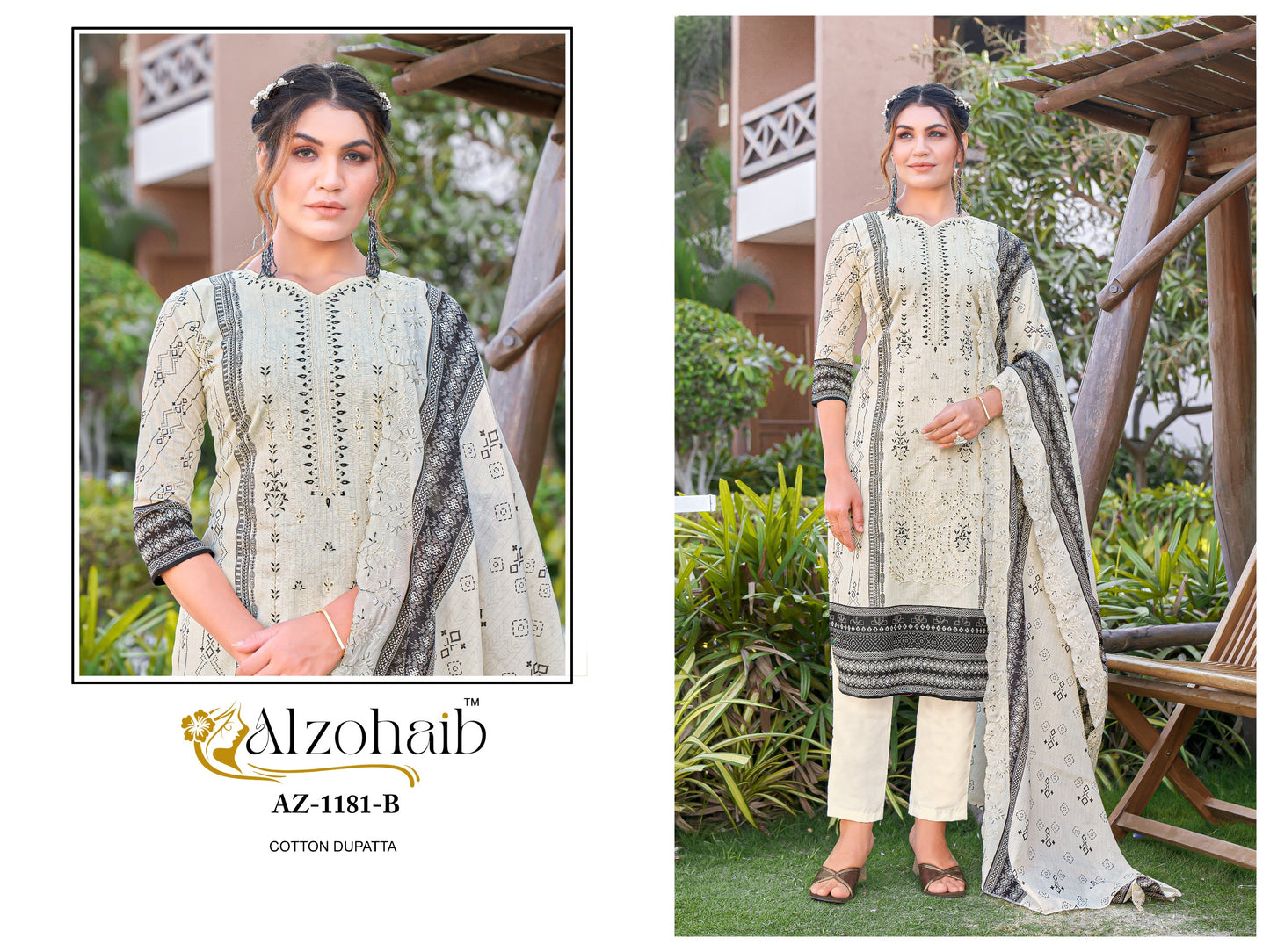 Az-1181-B Al Zohaib Printed Pakistani Salwar Suits