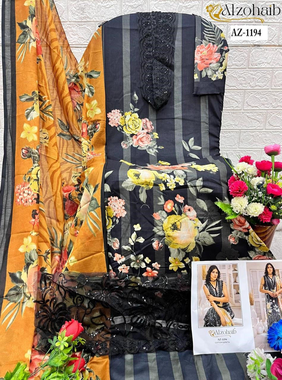 Az-1194 Sakina Vol 2 Al Zohaib Printed Pakistani Patch Suits