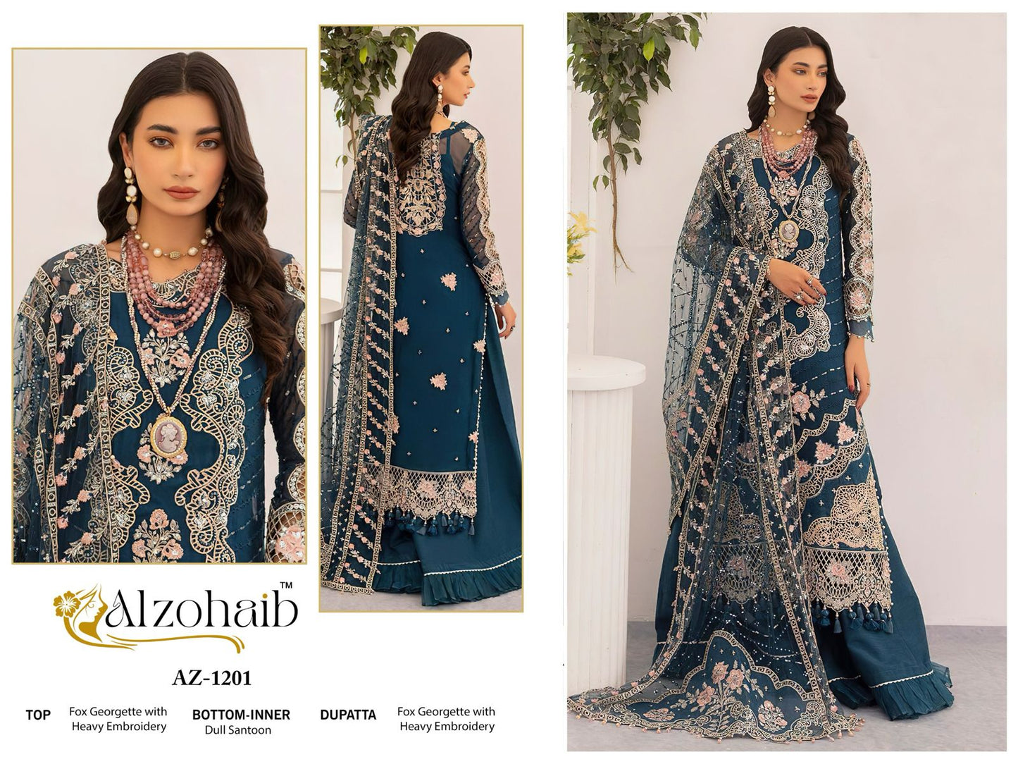 Az-1201 Al Zohaib Georgette Pakistani Salwar Suits