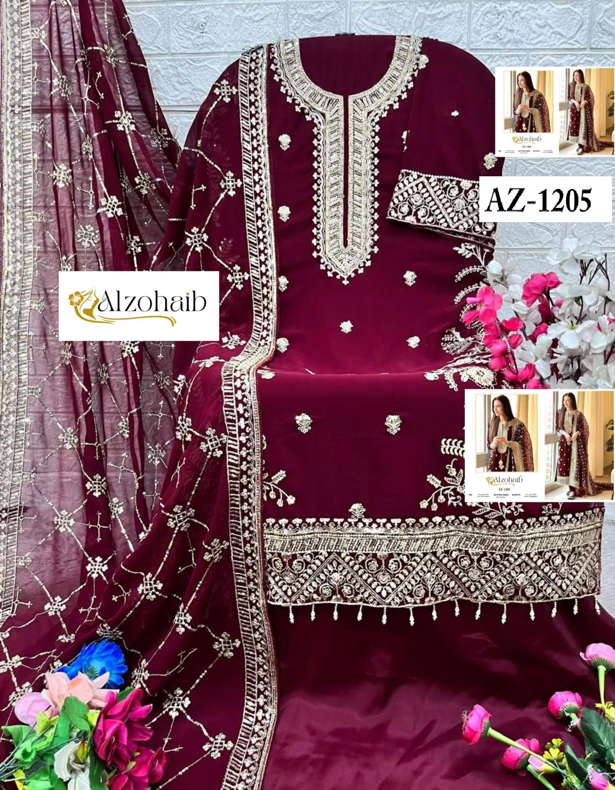Az-1205 Al Zohaib Embroidery Pakistani Salwar Suits