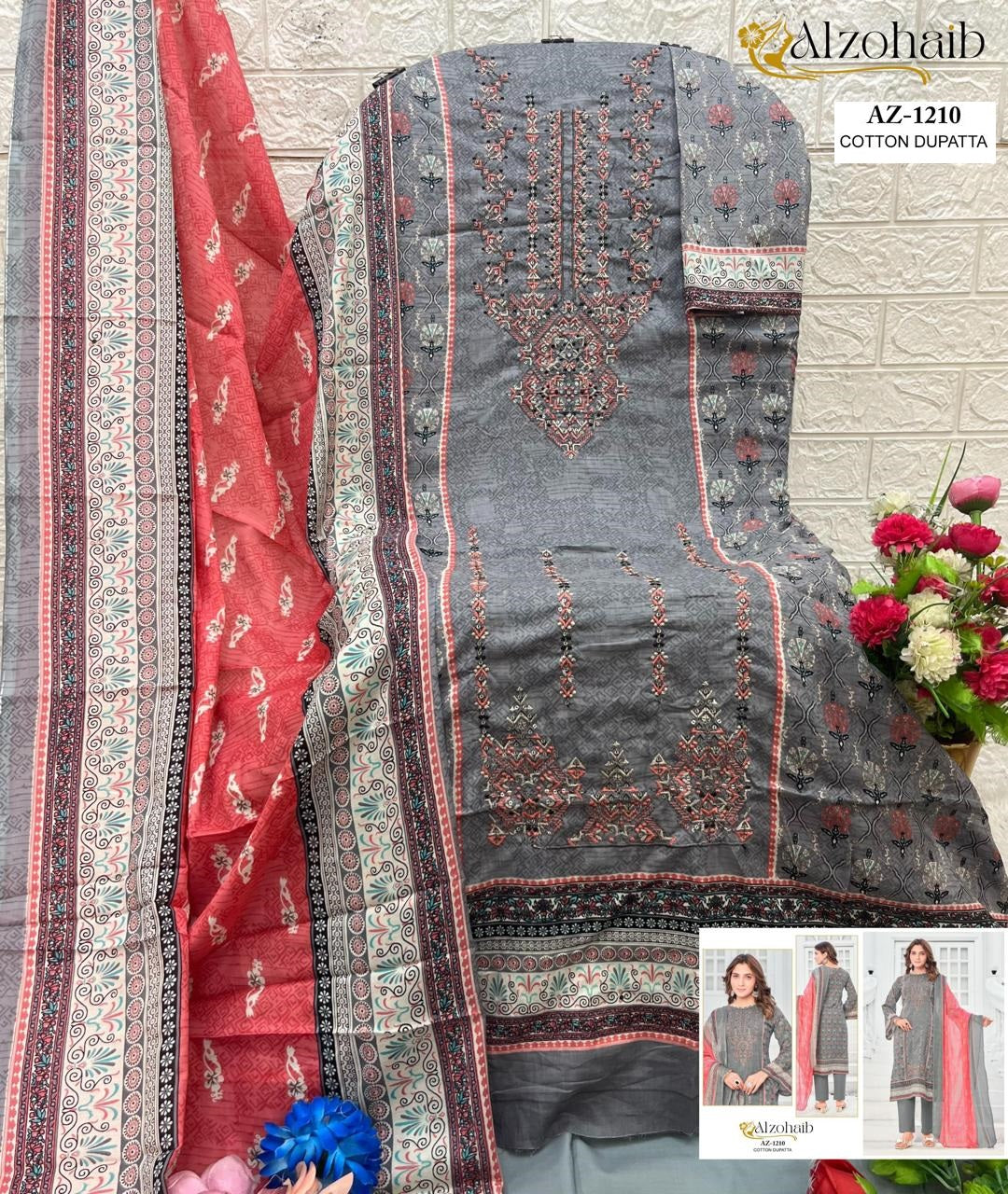 Az-1210 Noor Vol 2 Al Zohaib Printed Karachi Unstitched Suits