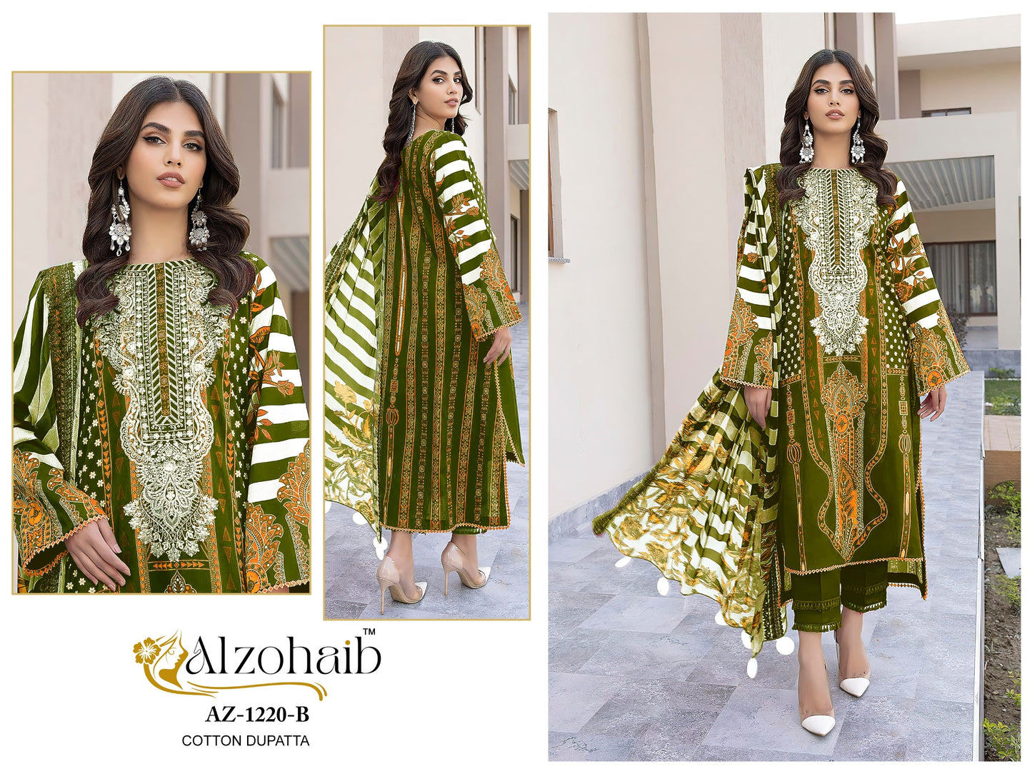Az-1220-B Rubina Vol 1 Al Zohaib Printed Karachi Unstitched Suits