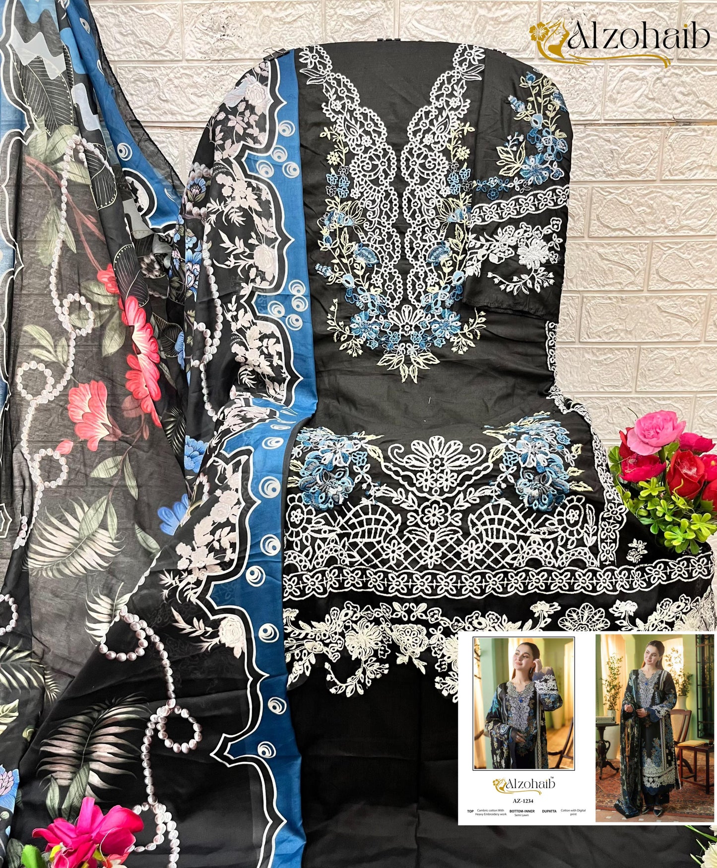 Az-1234 Al Zohaib Cotton Pakistani Salwar Suits