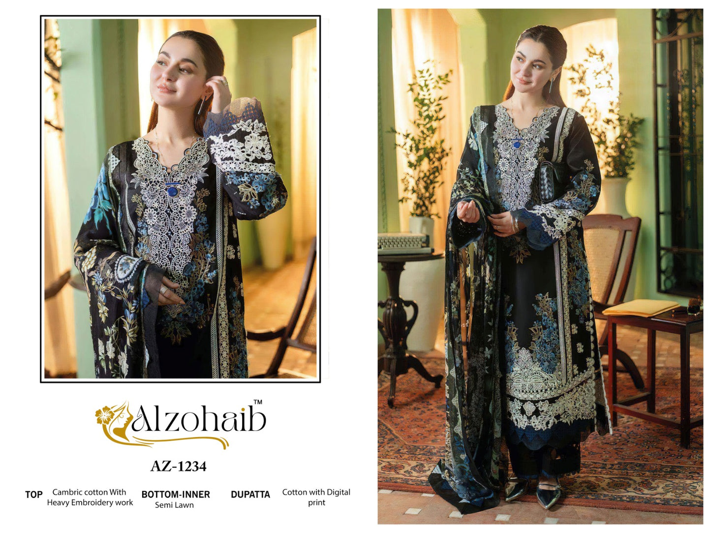 Az-1234 Al Zohaib Cotton Pakistani Salwar Suits