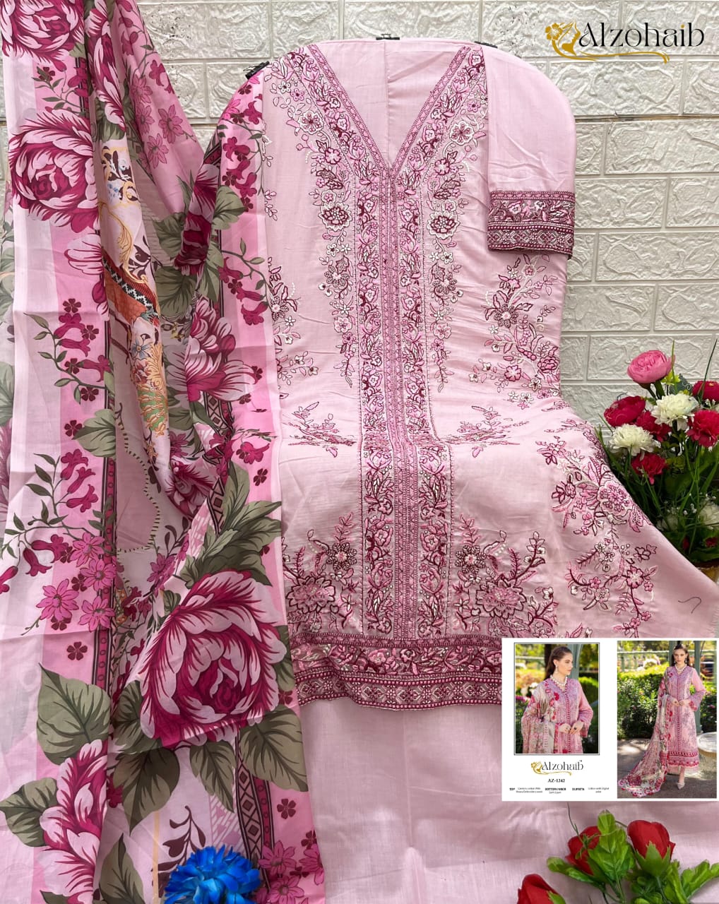 Az-1242 Fatima Vol 1 Al Zohaib Embroidery Pakistani Salwar Suits