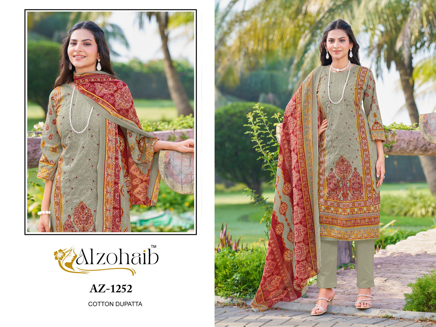 Az-1252 Saira Vol-1 Al Zohaib Printed Karachi Unstitched Suits