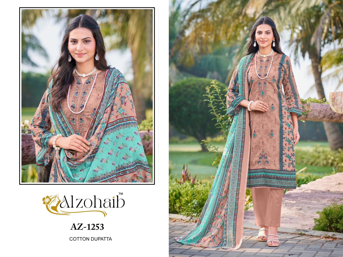 Az-1253 Saira Vol-1 Al Zohaib Printed Karachi Unstitched Suits