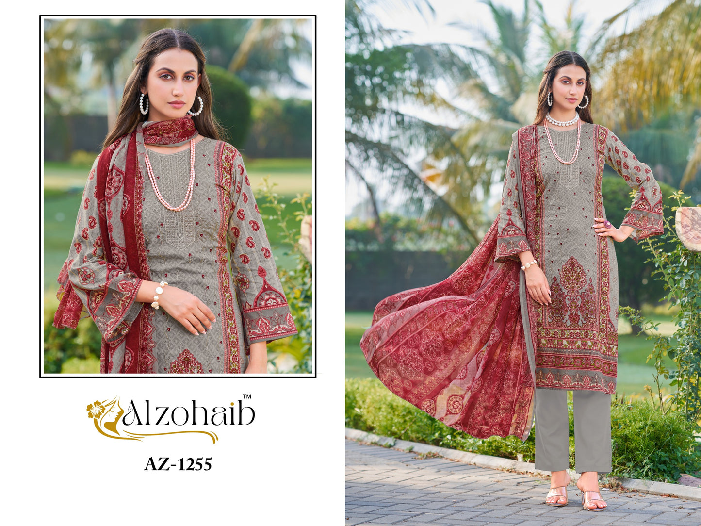 Az-1255 Saira Vol-1 Al Zohaib Printed Karachi Unstitched Suits