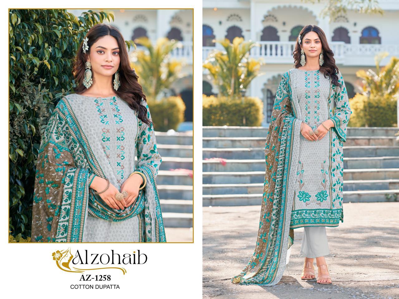 Az-1258 Noor Vol 2 Al Zohaib Printed Karachi Unstitched Suits