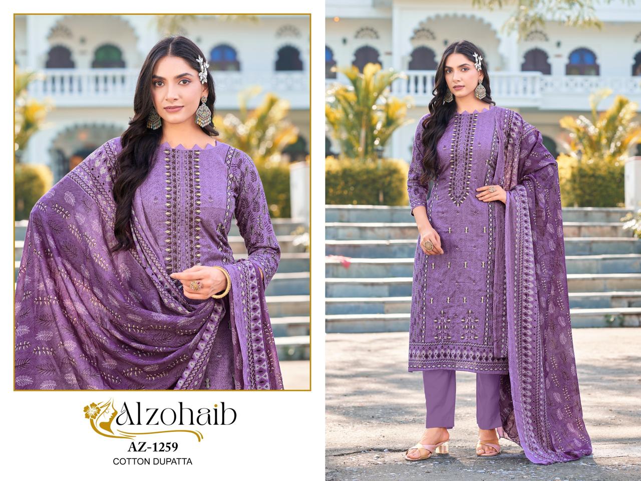 Az-1259 Al Zohaib Printed Karachi Unstitched Suits