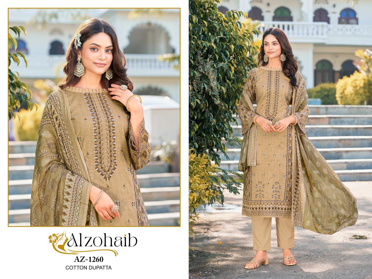 Az-1260 Al Zohaib Printed Karachi Unstitched Suits