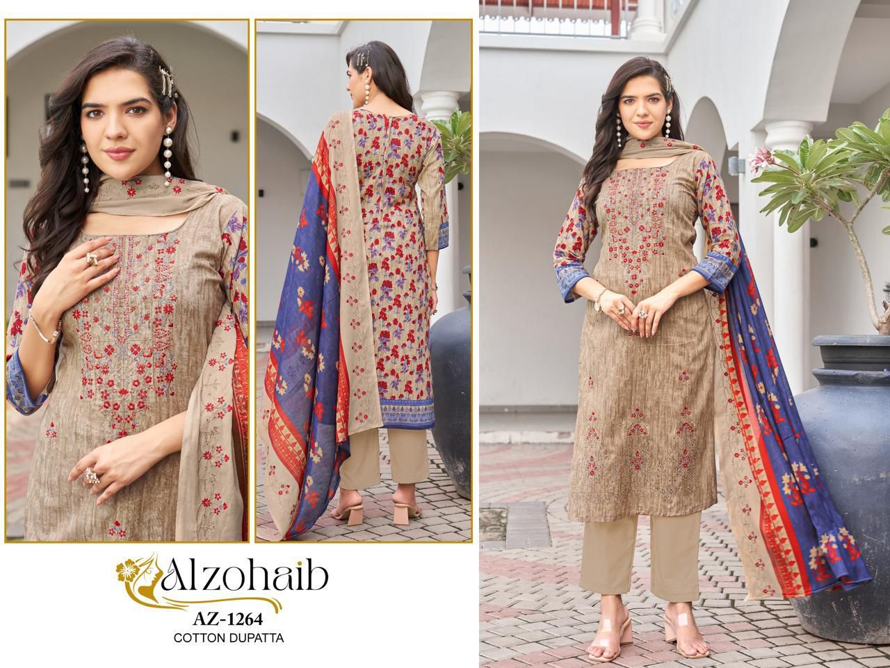 Az-1264 Mahima Al Zohaib Printed Karachi Unstitched Suits