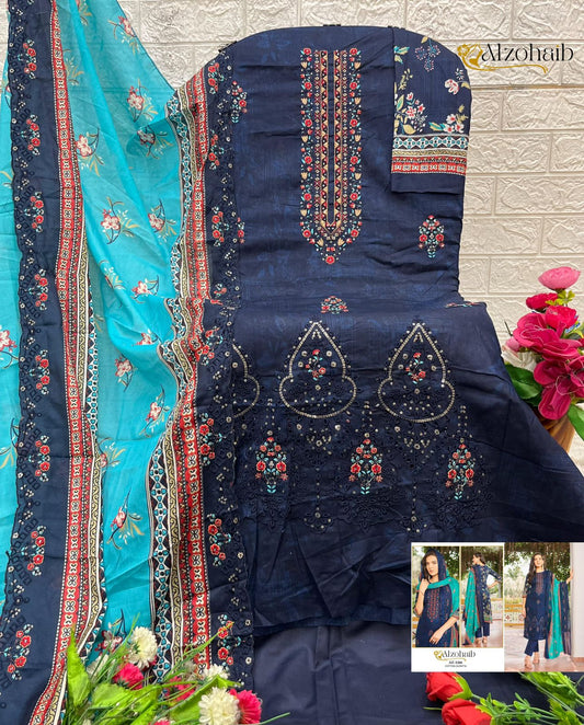 Az-1266 Mahima Al Zohaib Printed Karachi Unstitched Suits